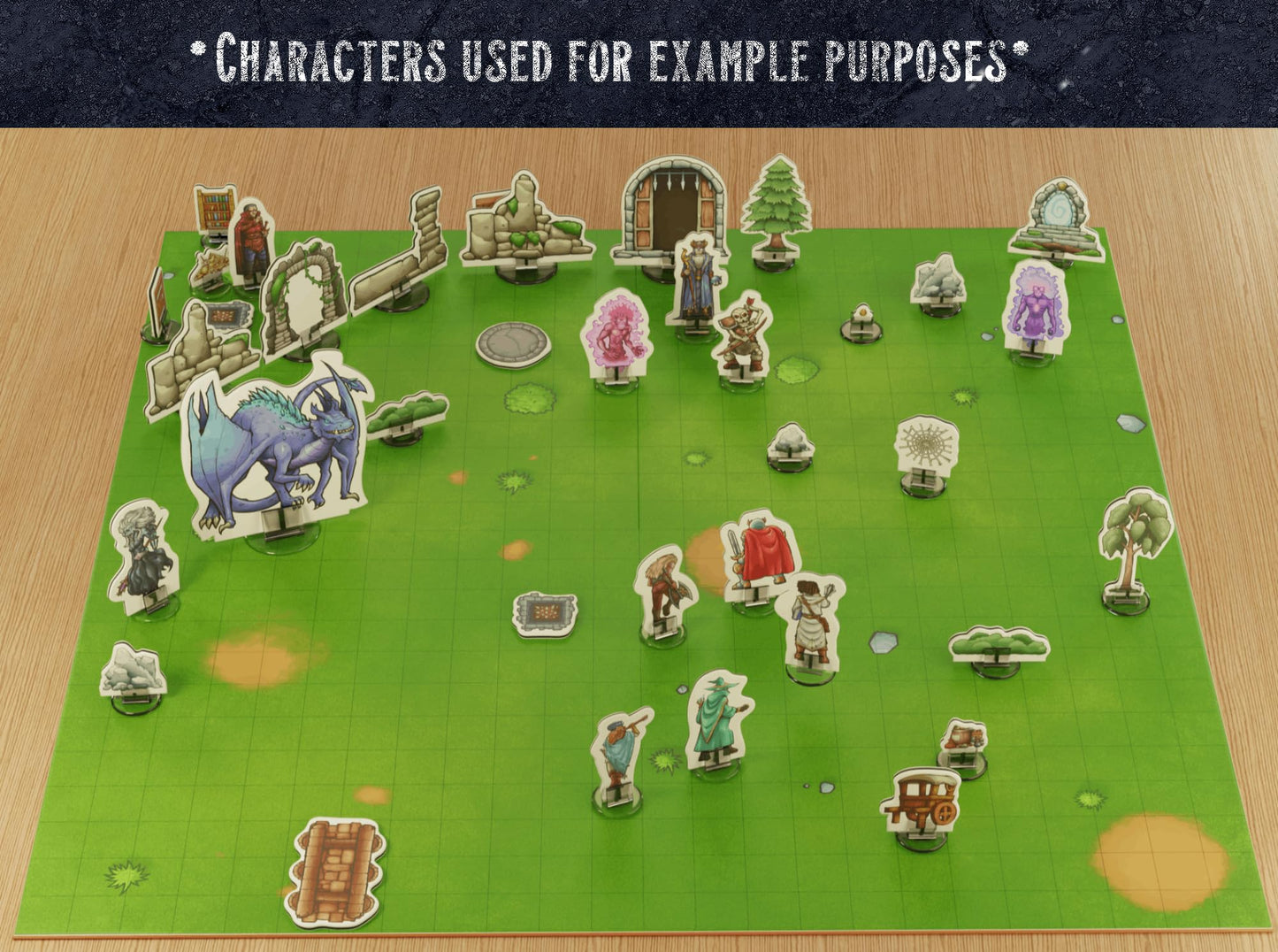 Wanderers Emporium Solid DND Battle Mat Starter Kit – 24x24, Double-Sided, Dry Erase, Terrain Pack