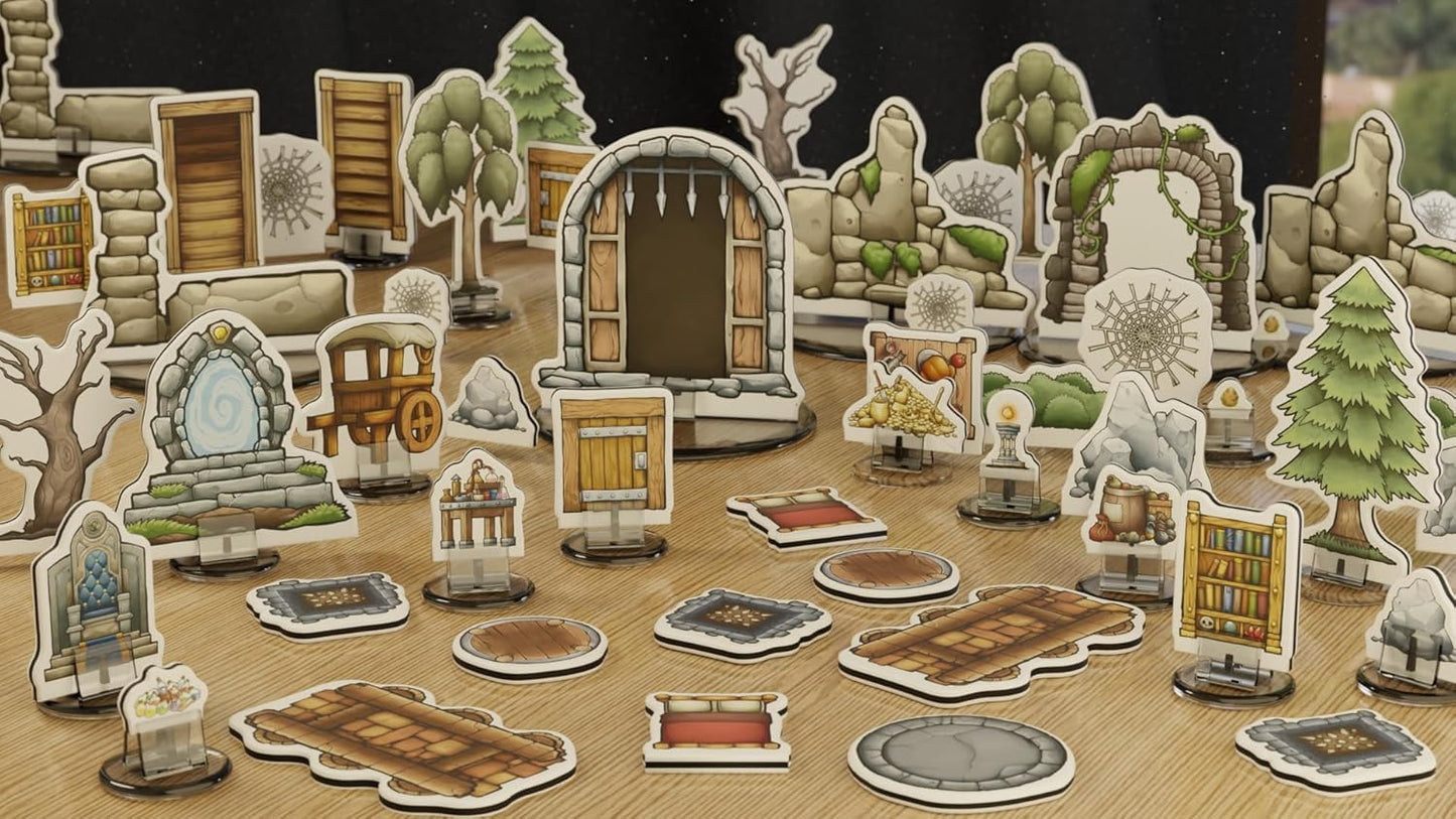 Wanderers Emporium Solid DND Battle Mat Starter Kit – 24x24, Double-Sided, Dry Erase, Terrain Pack