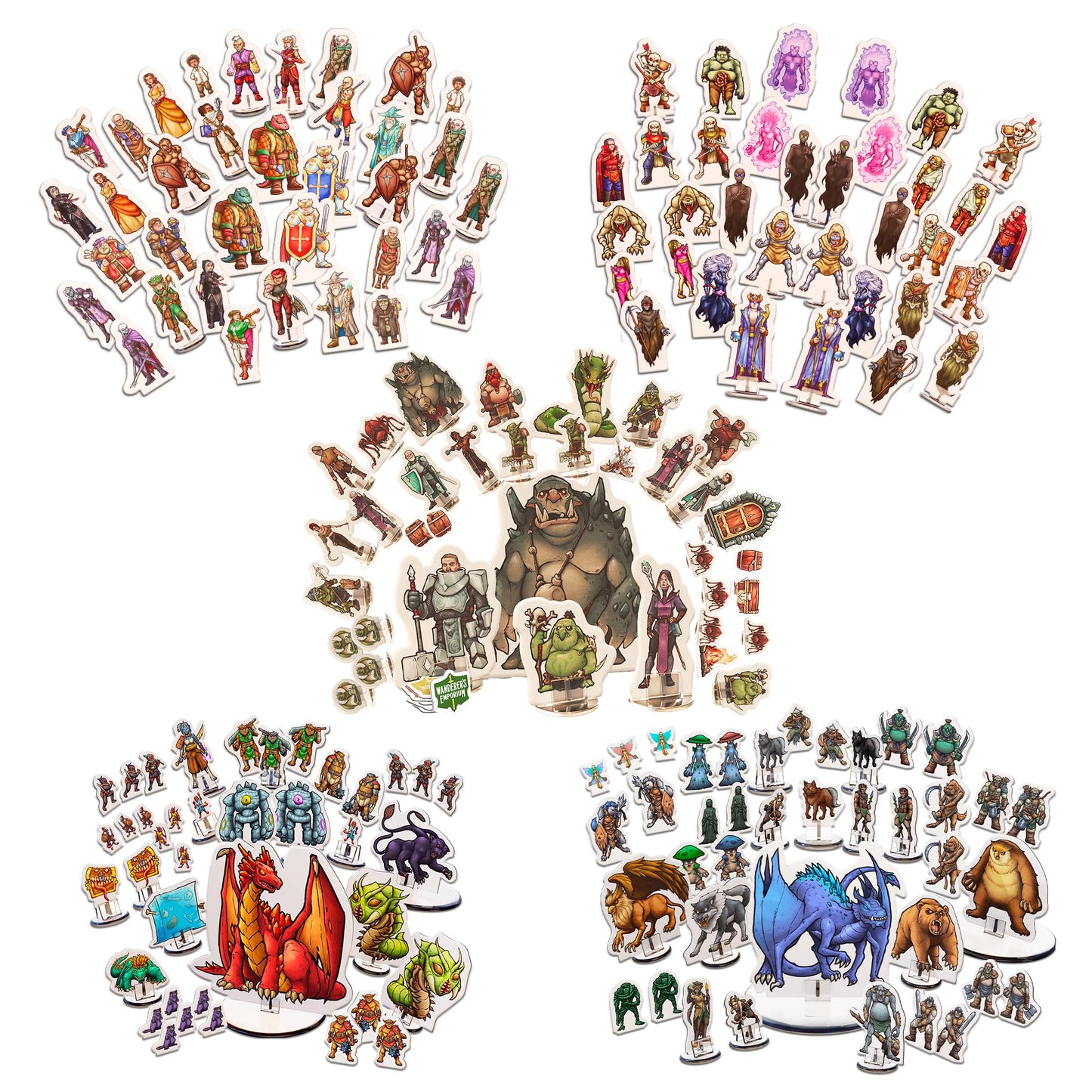 Wanderers Emporium Hard Flat Minis - 28-32mm D&D DM Starter Pack (183 Minis)