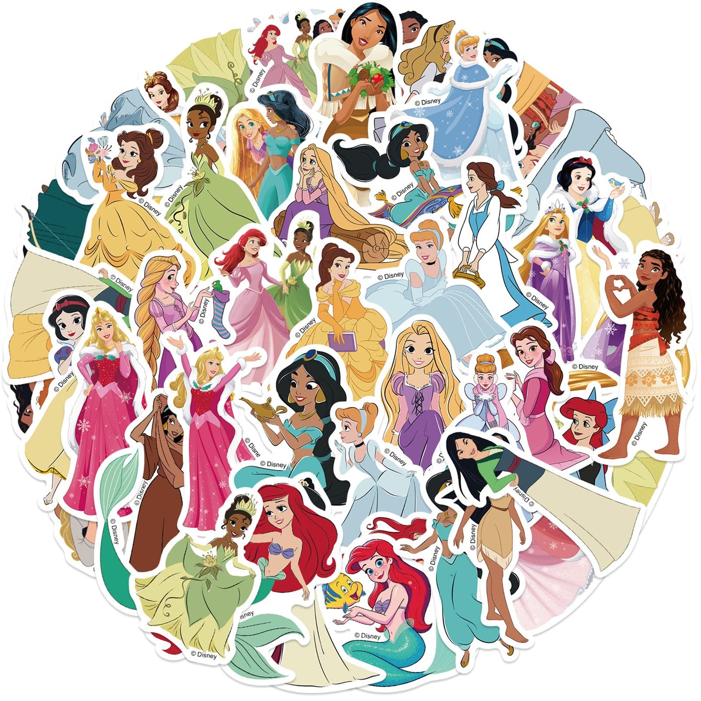 Wanhuatong 52pcs Princess Stickers – Waterproof Vinyl Decals for Water Bottles, Laptops & DIY Decor