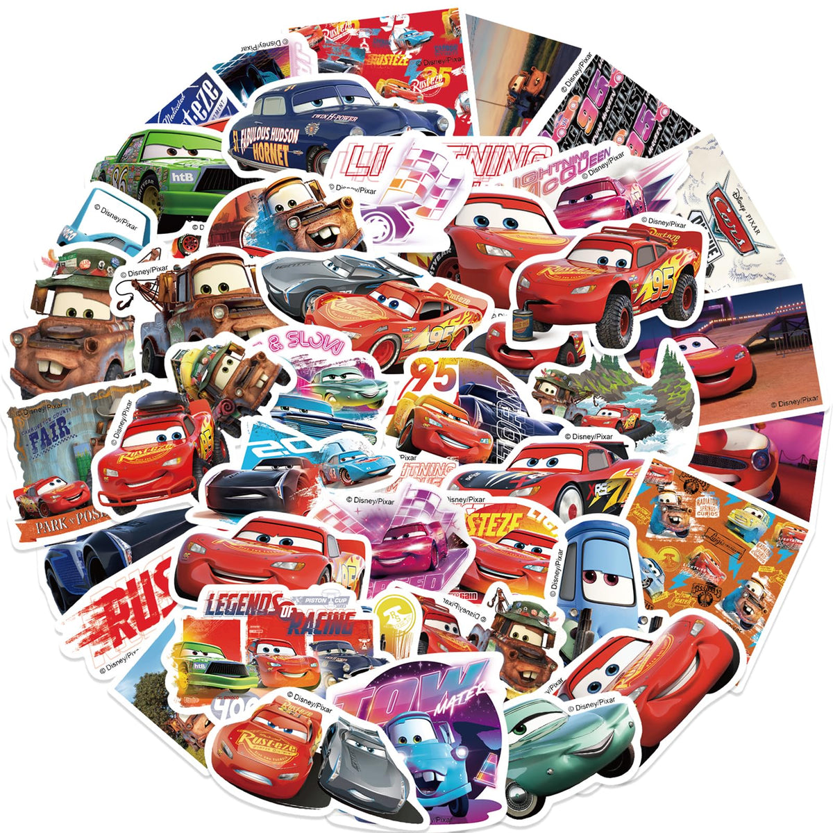 wanhuatong 50Pcs Cartoon Cars Stickers – Waterproof Vinyl Decals for Laptops, Water Bottles & More