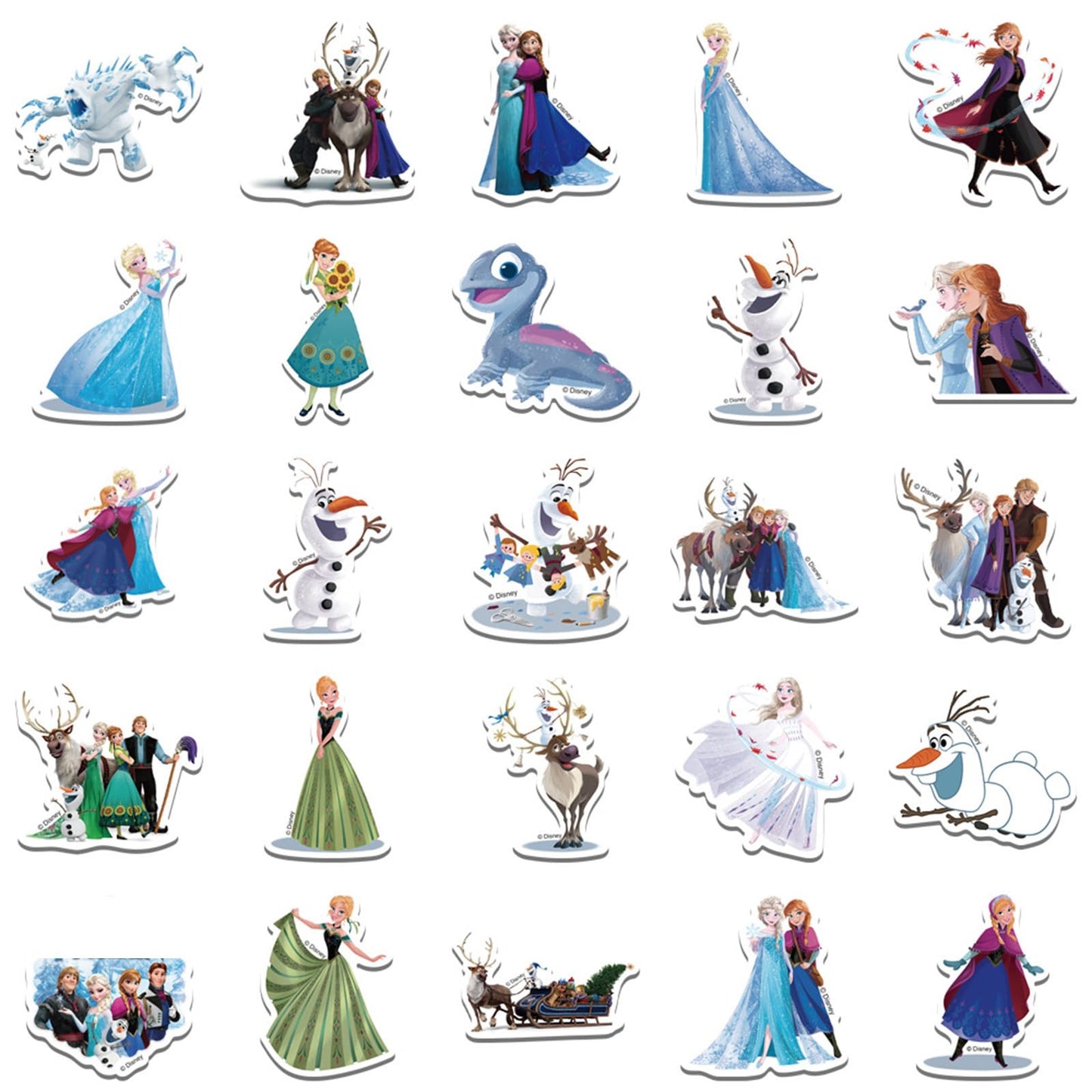 Wanhuatong Cartoon Frozen Stickers – 50 Waterproof Vinyl Decals for Water Bottles, Laptops & DIY Decor
