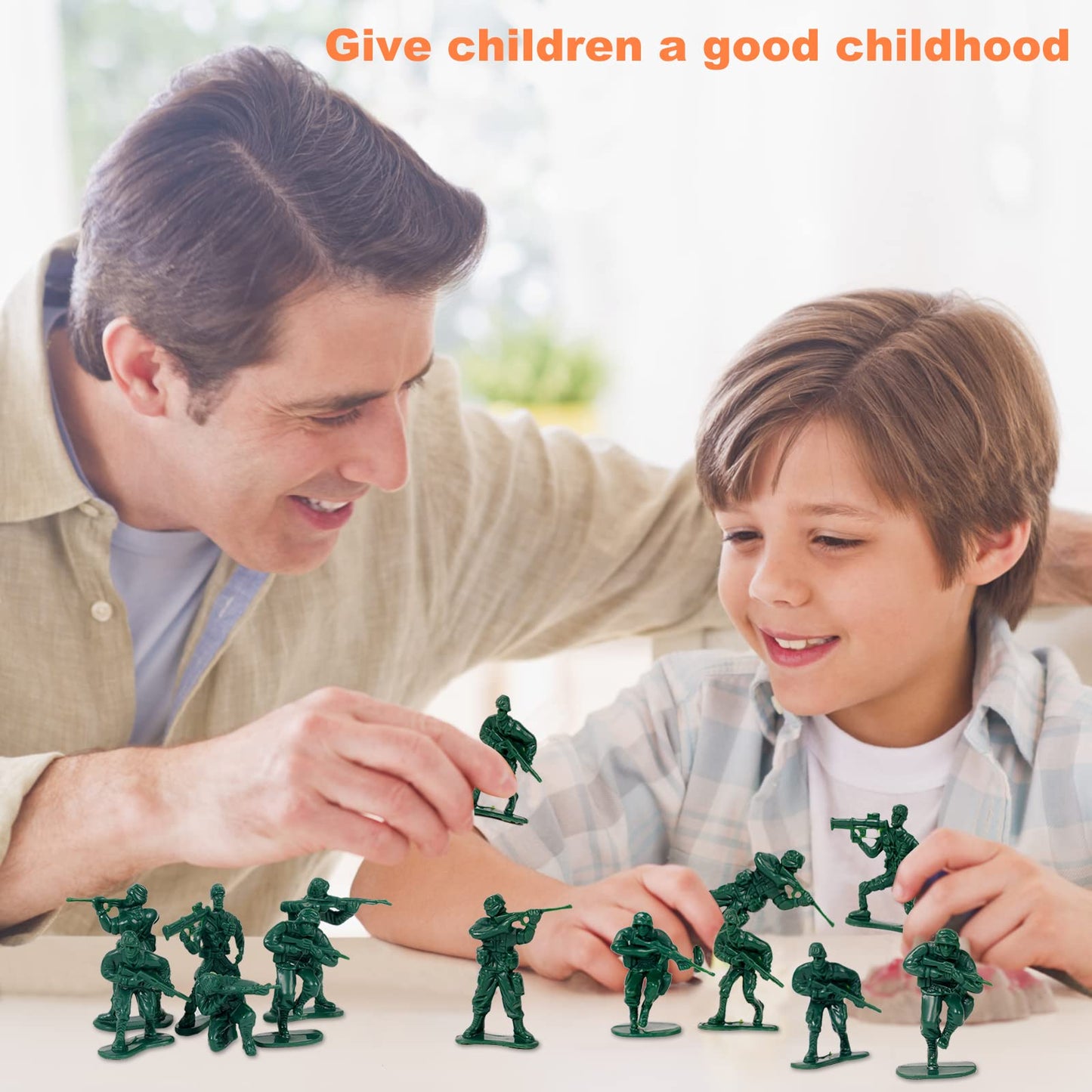 Wankko 100-Pack 2-Inch Army Men with 10 Unique Sculpts – Green Plastic Soldiers
