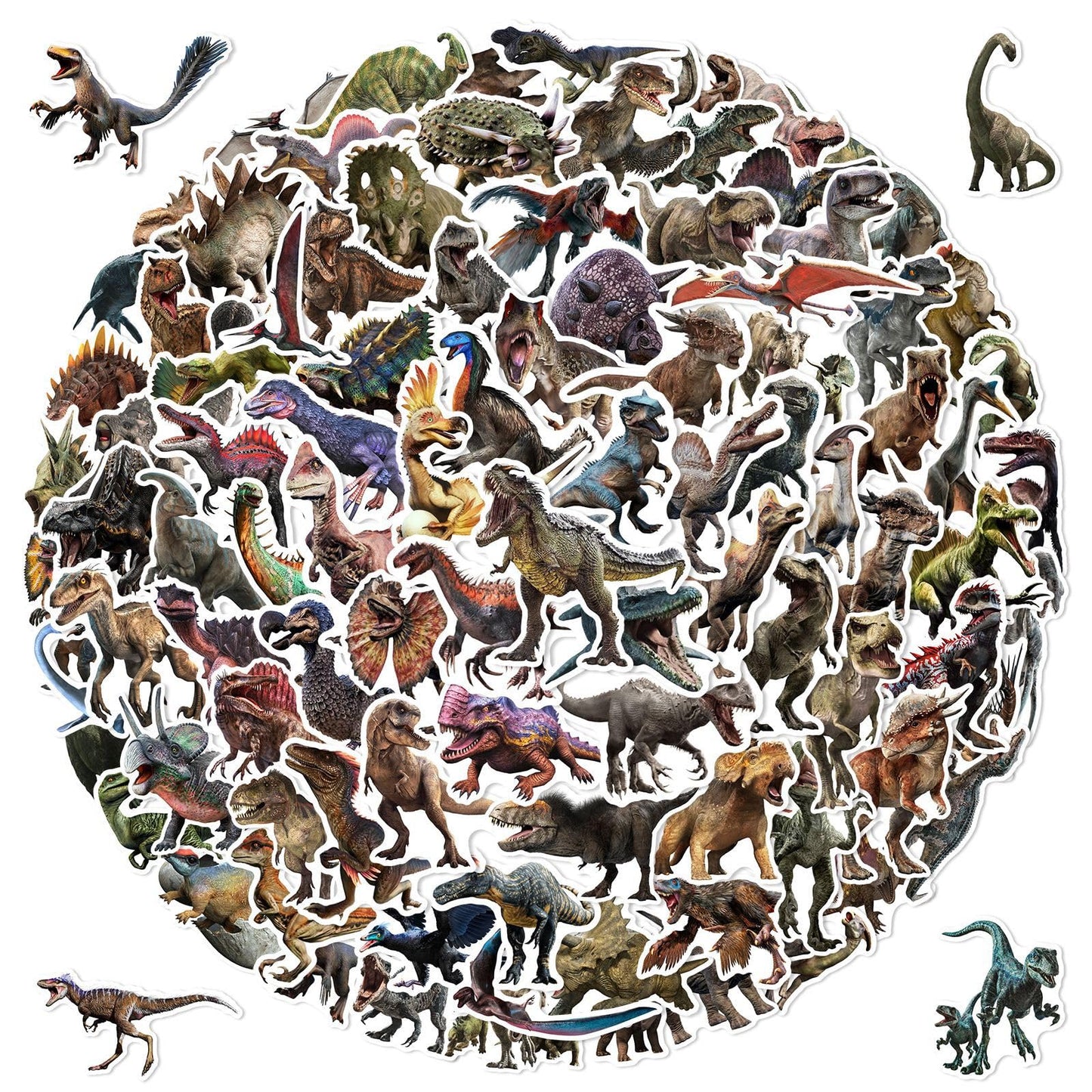 WANVAE 100pcs Jurassic Dinosaur Stickers – Waterproof Dino Decals for Kids