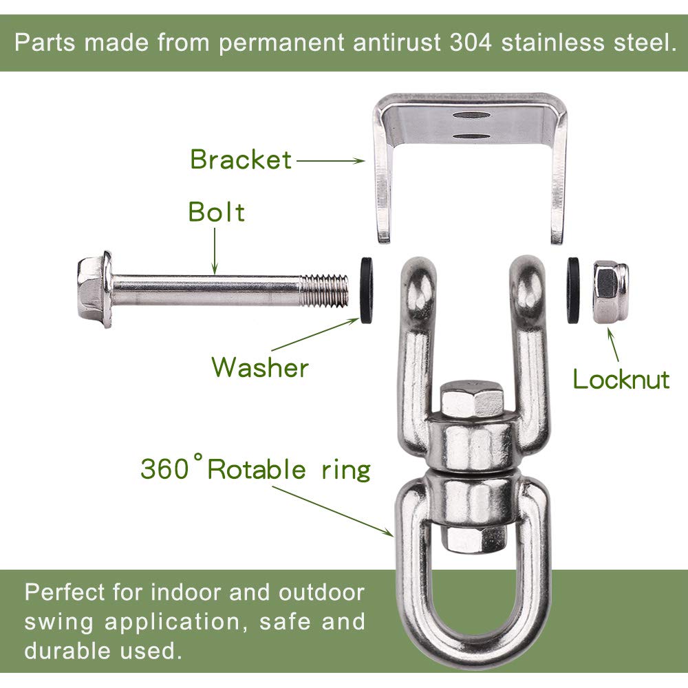 WAREMAID Heavy Duty 360° Swivel Hanger – Stainless Steel Ceiling Mount, 1000 lb Capacity