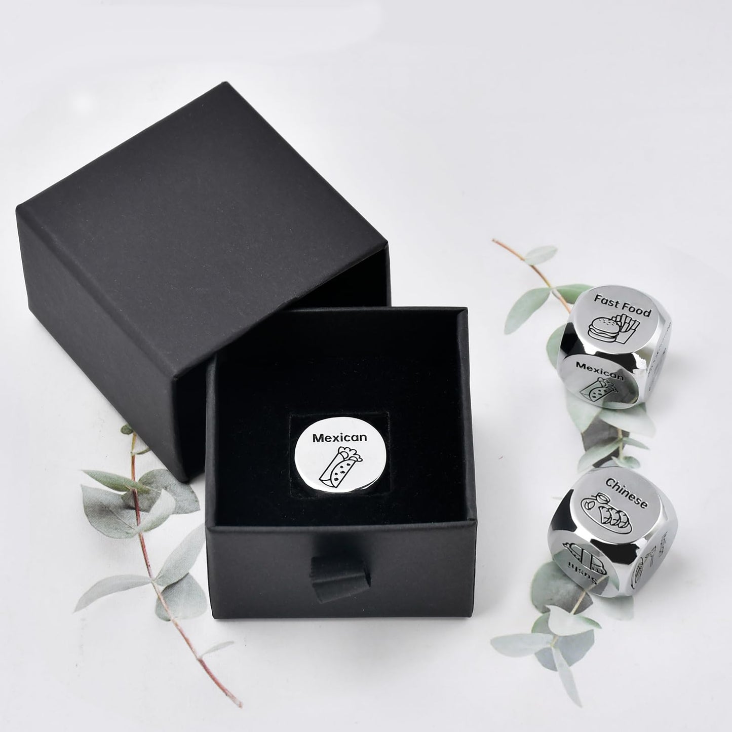 Wareon Valentines Day Gifts for Him & Her – Steel Food Decision Dice