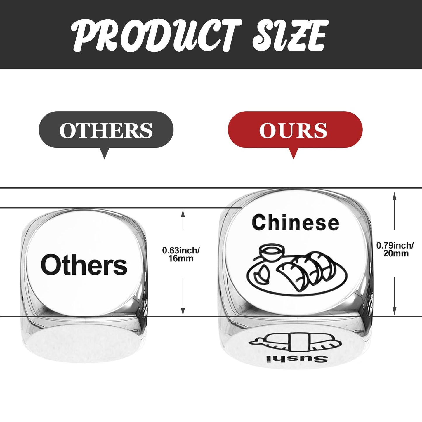 Wareon Valentines Day Gifts for Him & Her – Steel Food Decision Dice
