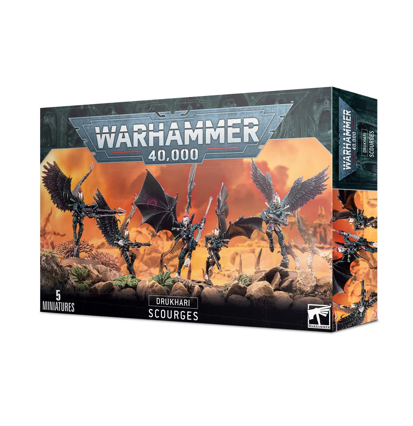 Warhammer 40k Drukhari Scourges Miniatures Kit – Five-Model, Multi-Part Set