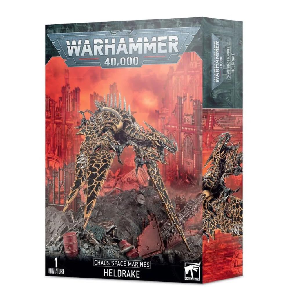 Warhammer Heldrake Chaos Space Marines Figurine – Tabletop Miniature, Plastic Figure, Age 120+