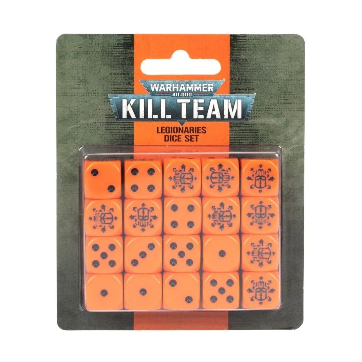 Warhammer 40,000 Kill Team Legionaries Dice Set – 20 Hazard Orange 16mm Dice