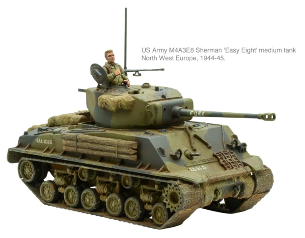 Warlord Games M4A3E8 Sherman Easy Eight – 1:56 Plastic Tank for Bolt Action