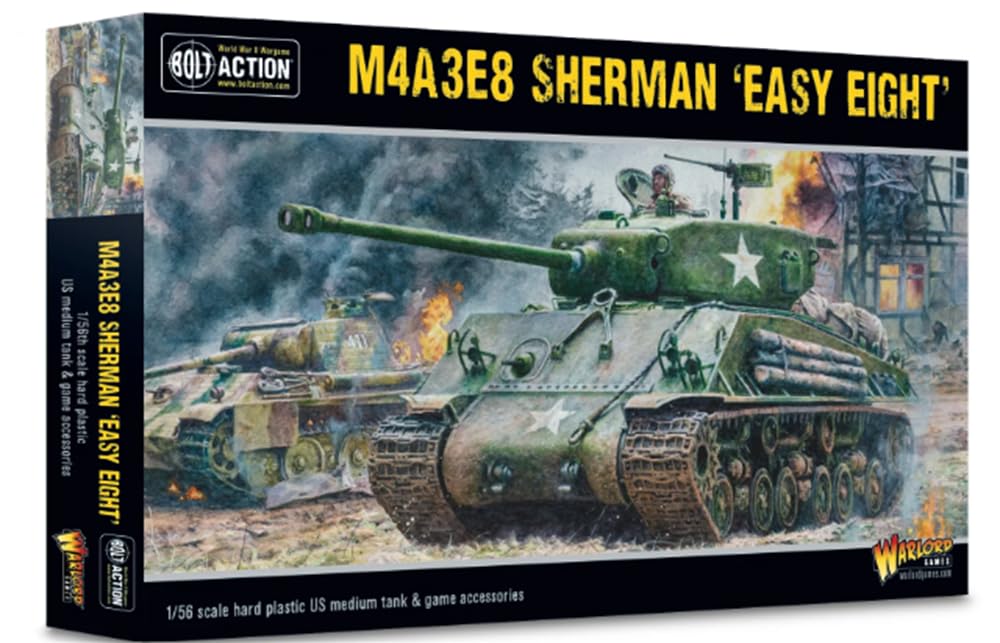 Warlord Games M4A3E8 Sherman Easy Eight – 1:56 Plastic Tank for Bolt Action