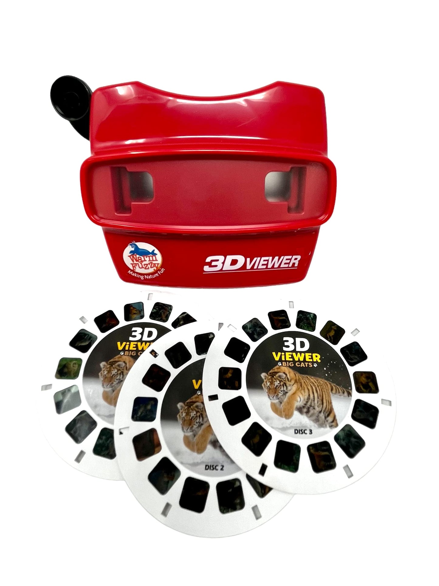 Warm Fuzzy Toys 3D Big Cats Viewer T-214BC — 21 HD Images on 3 Discs, Portable for Home & Classroom