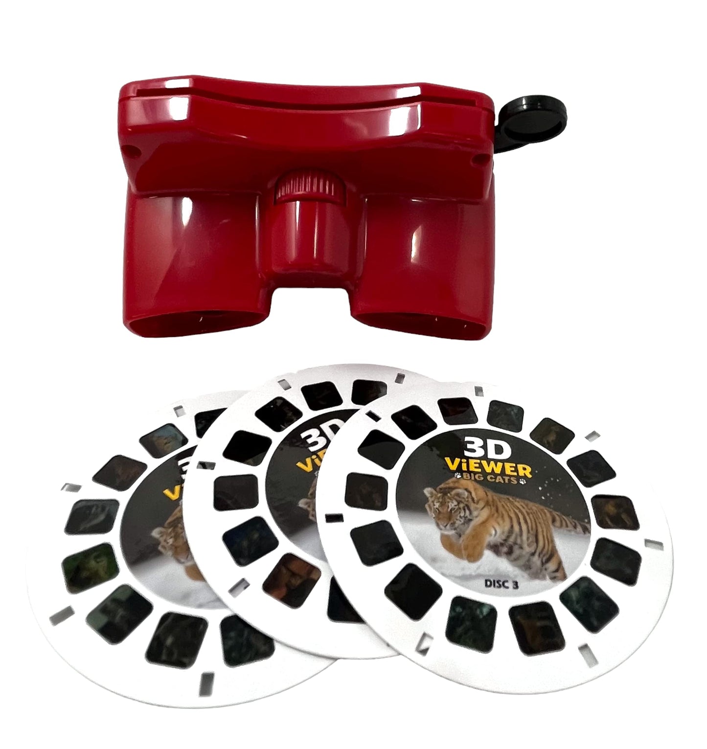 Warm Fuzzy Toys 3D Big Cats Viewer T-214BC — 21 HD Images on 3 Discs, Portable for Home & Classroom