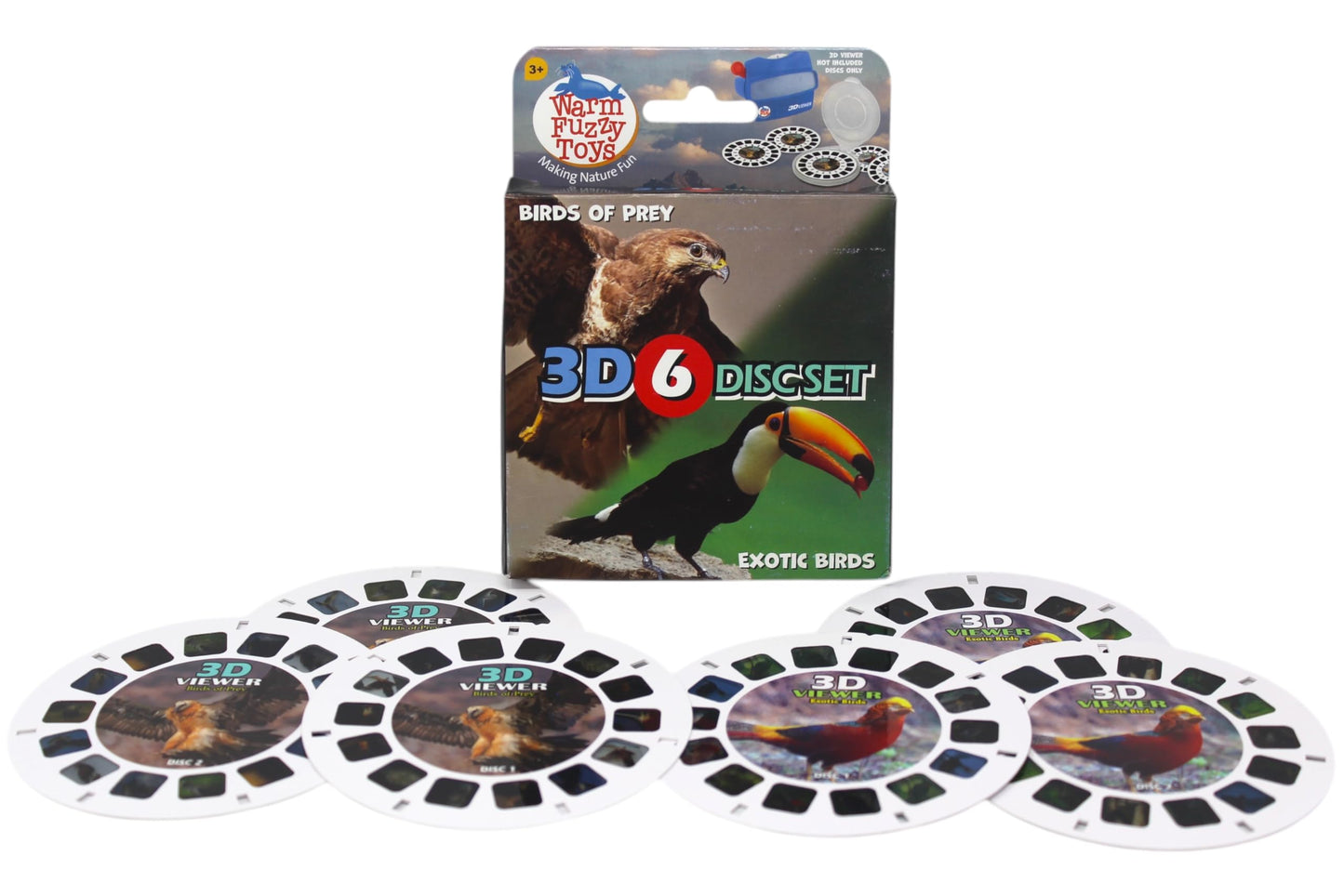 Warm Fuzzy Viewfinder Reels – 6 Slides, 42 HD 3D Birds of Prey & Exotic Birds