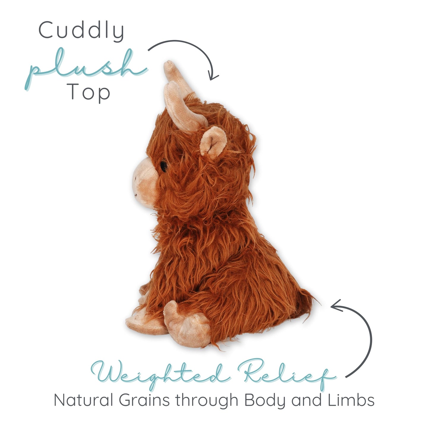 Highland Cow Heated Plushie | Microwavable & Weighted Plush by Warm Pals