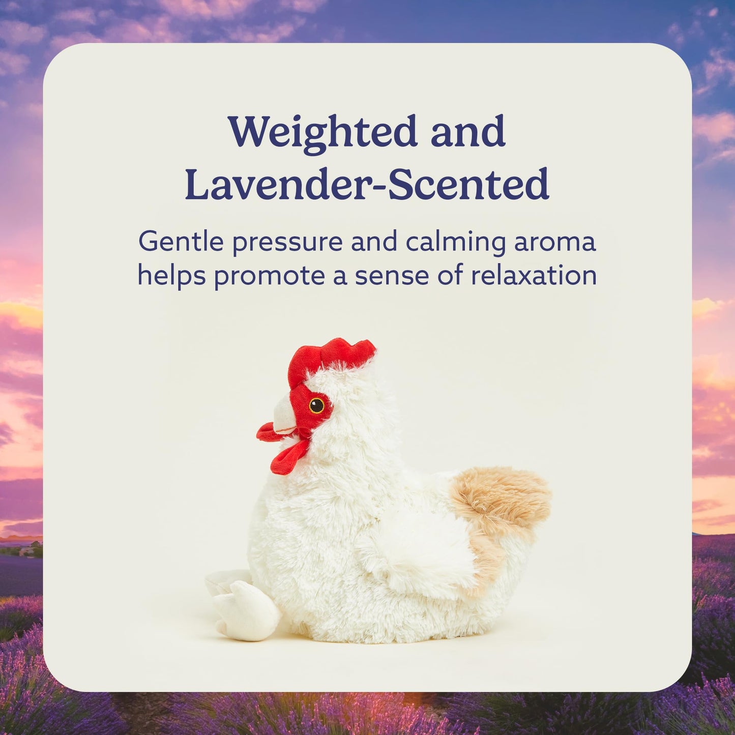 Warmies Chicken Microwavable Weighted Plush – Heated Comfort Toy with Lavender Scent
