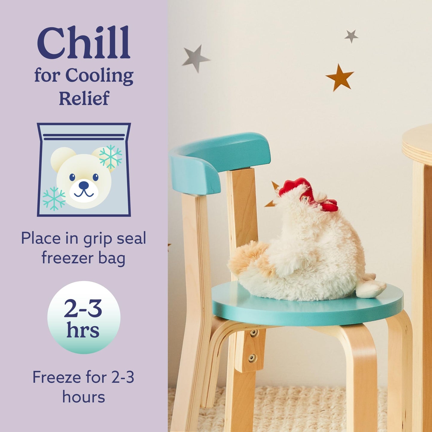 Warmies Chicken Microwavable Weighted Plush – Heated Comfort Toy with Lavender Scent