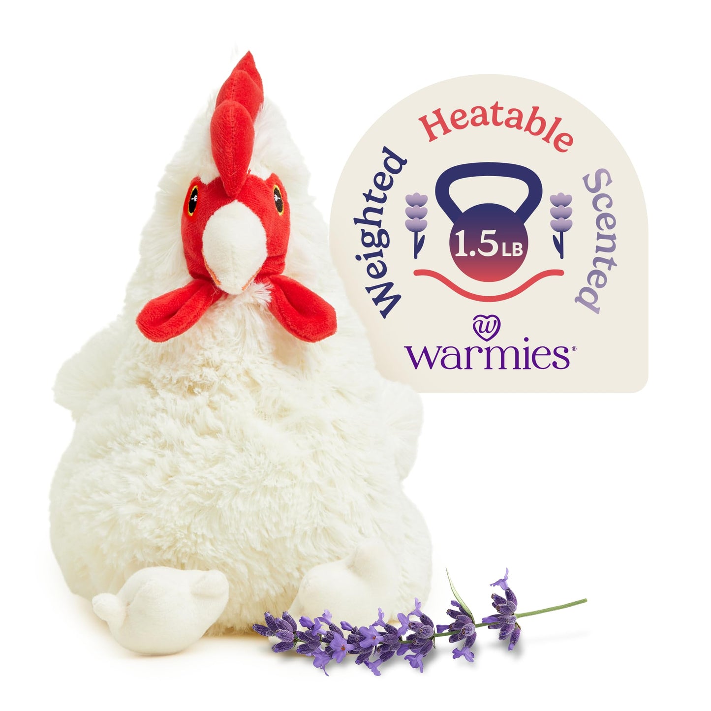 Warmies Chicken Microwavable Weighted Plush – Heated Comfort Toy with Lavender Scent