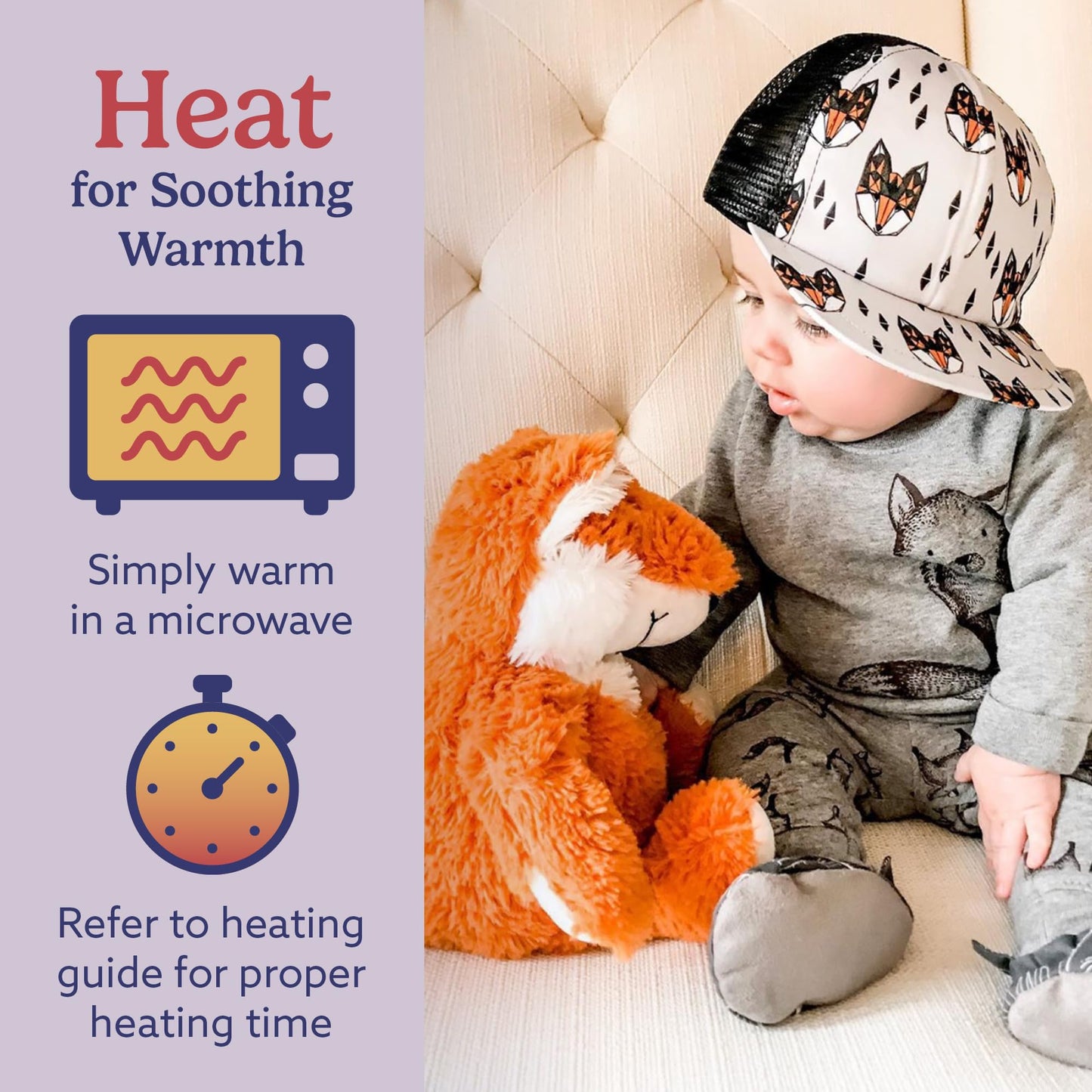 Warmies Fox: Microwavable & Weighted Heated Plush Toy for Warmth & Comfort