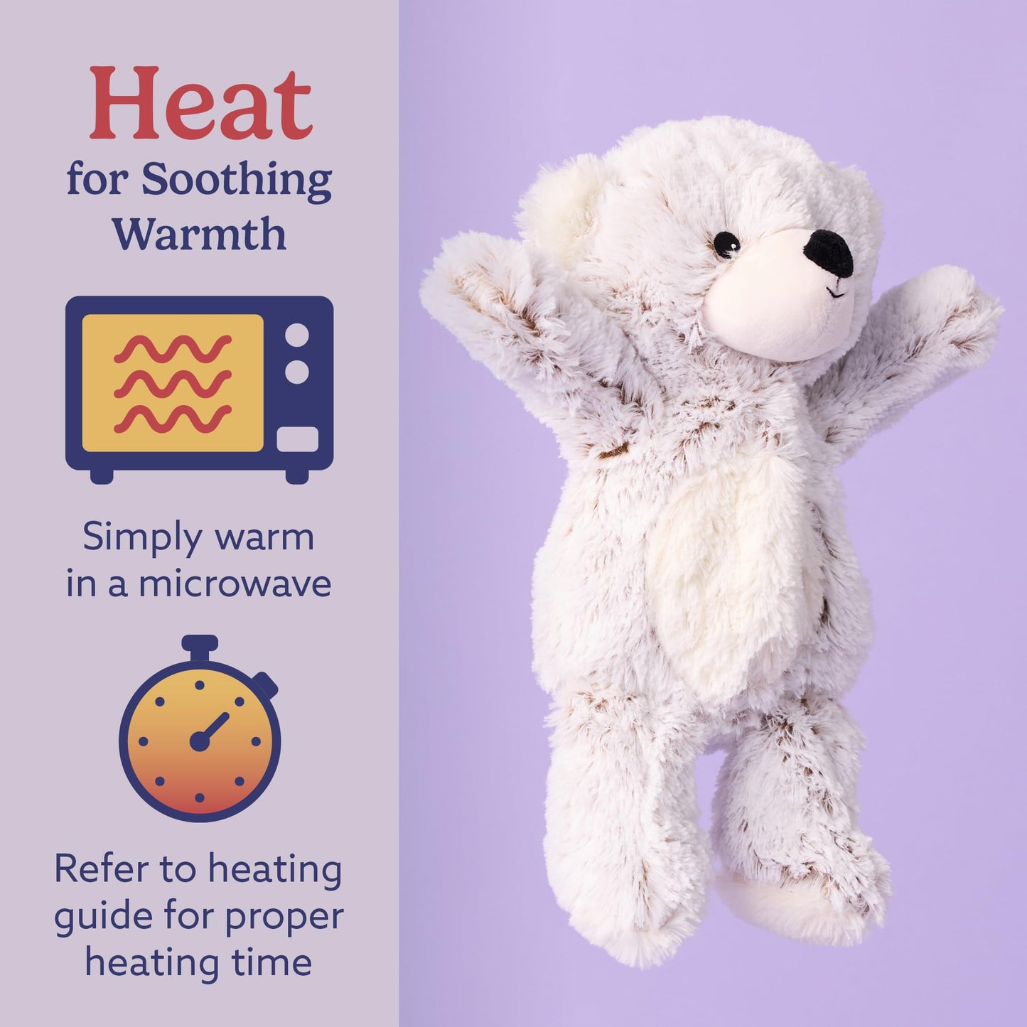 Warmies Gray Bear Plush – Microwavable & Weighted Stuffed Animal for Warmth
