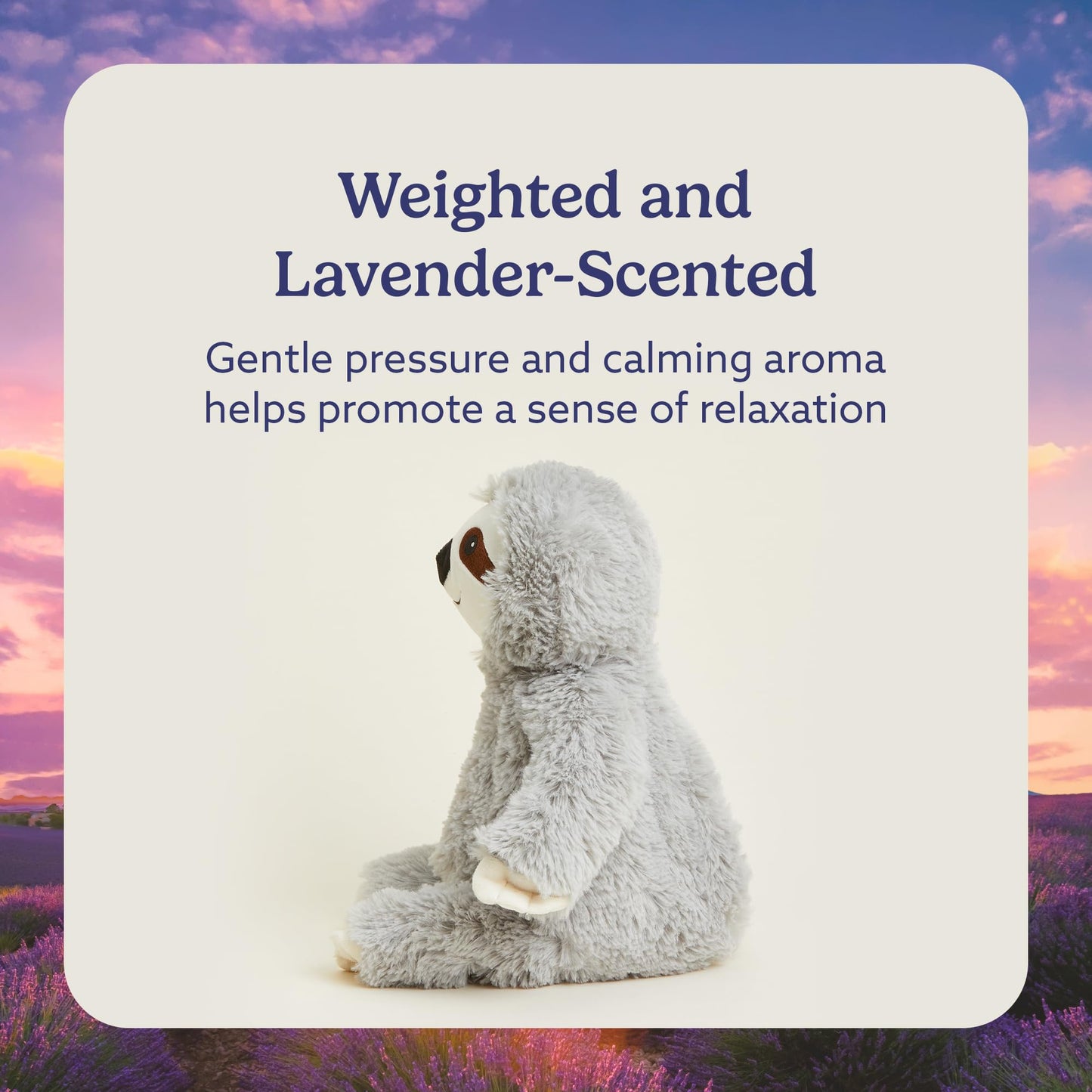 Warmies Gray Sloth: Microwaveable Weighted Plush for Warmth, Comfort & Gentle Lavender Scent