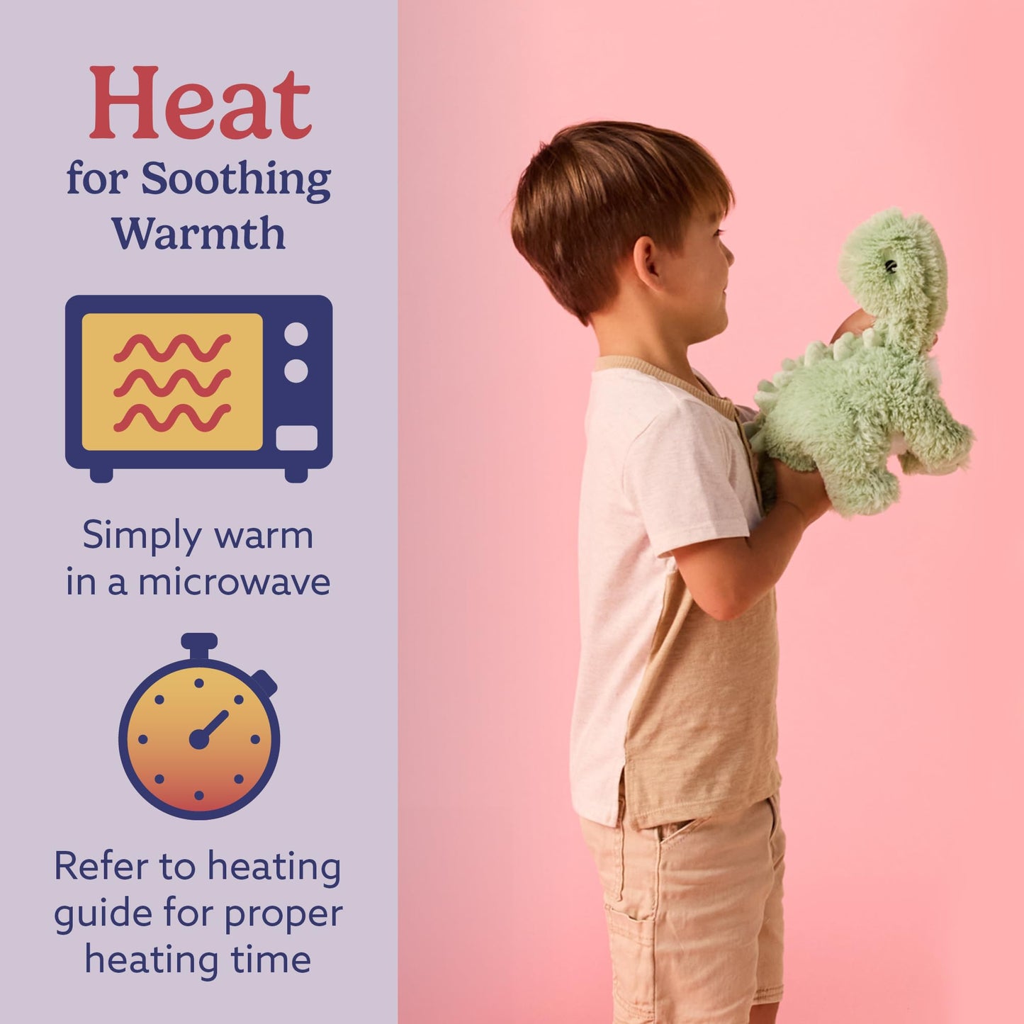 Warmies Green Long Neck Dinosaur – Microwavable Heated Weighted Plush Toy