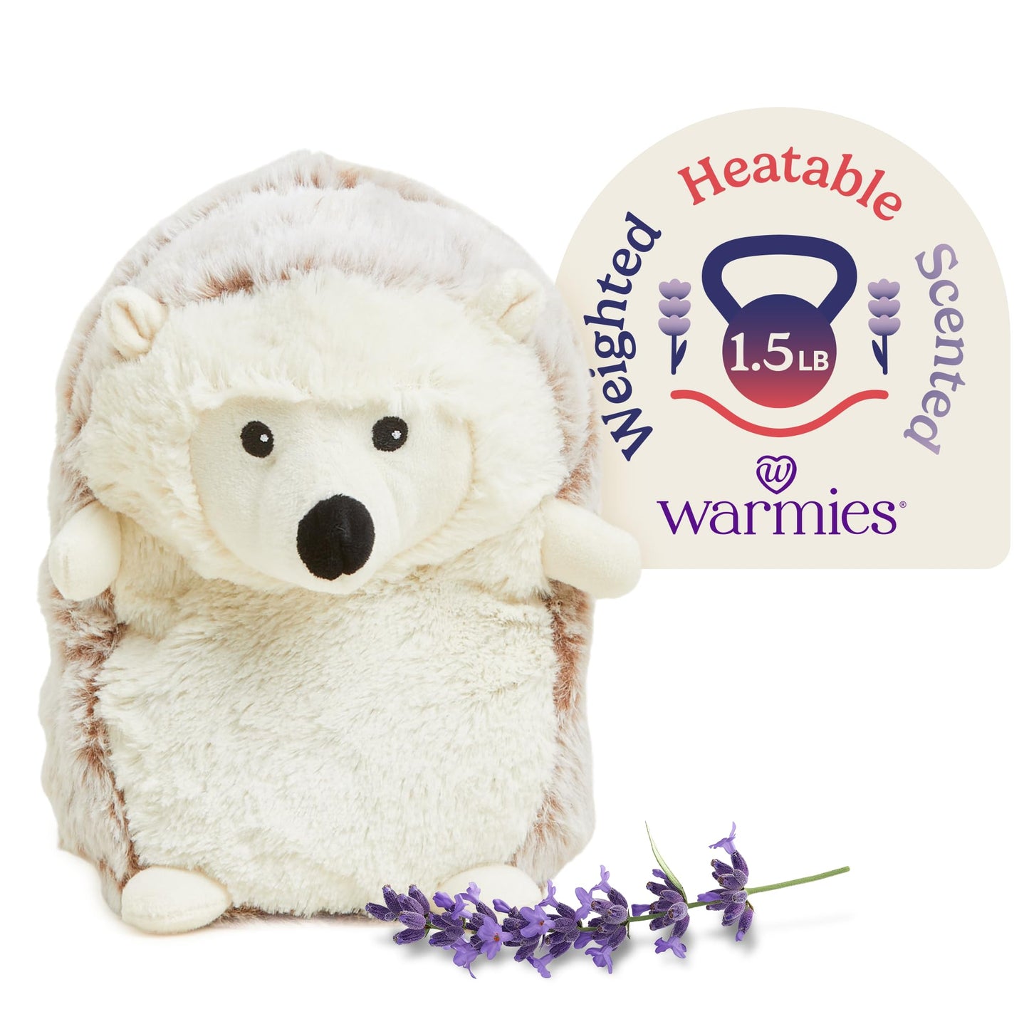 Warmies Hedgehog Microwavable Weighted Plush – Heated Comfort, Lavender Scent