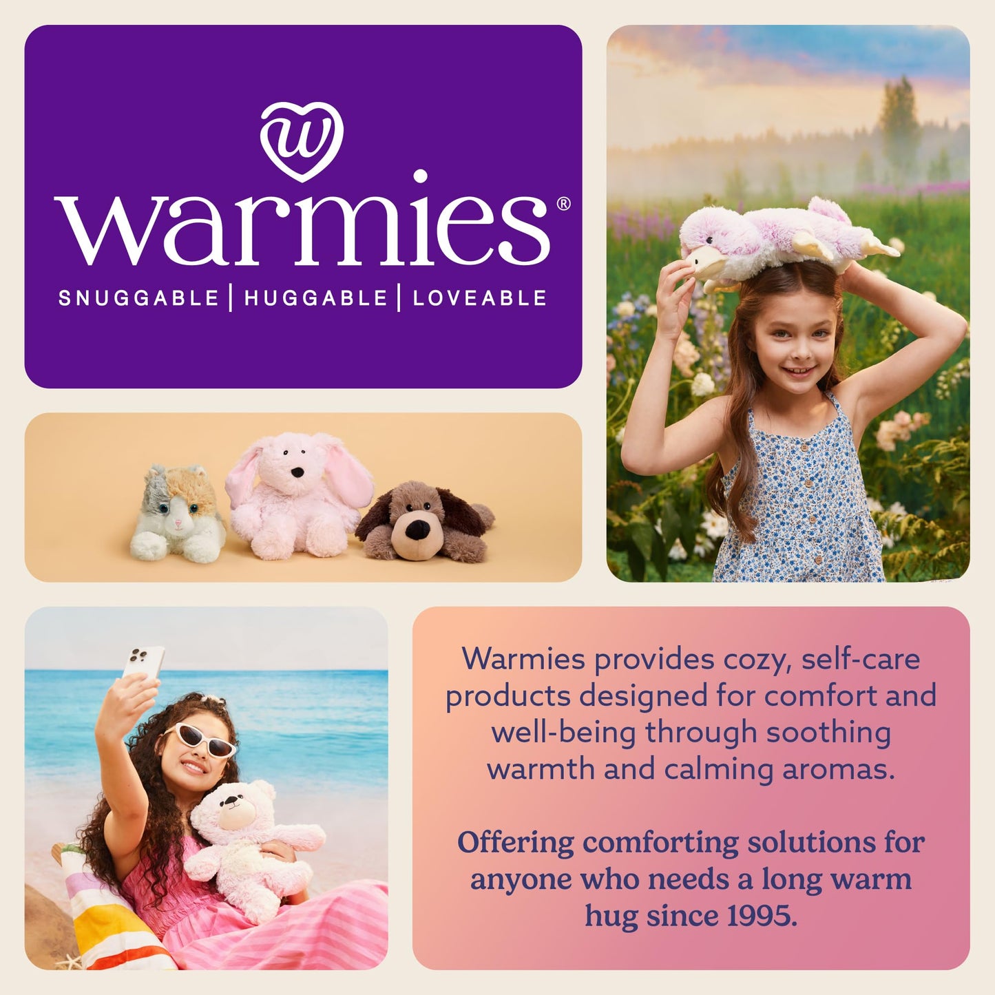 Warmies Hedgehog Microwavable Weighted Plush – Heated Comfort, Lavender Scent