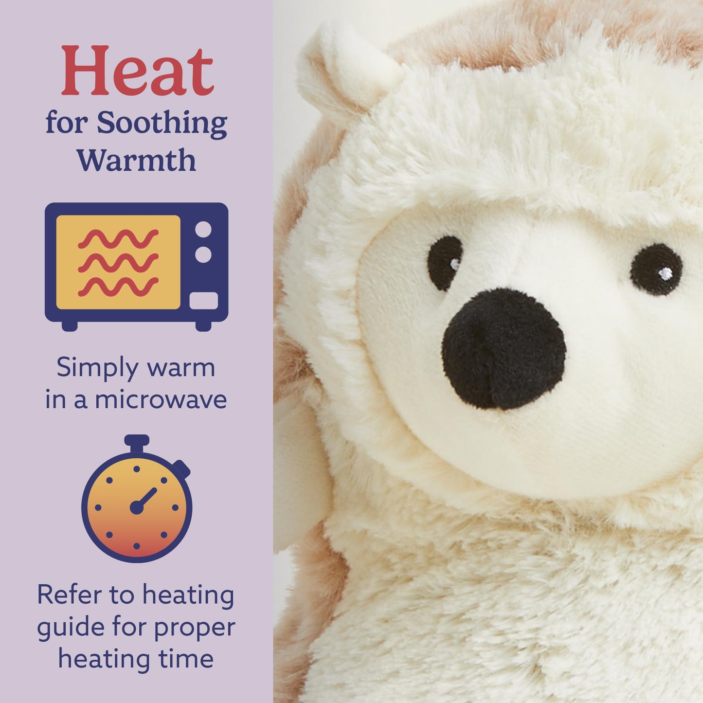 Warmies Hedgehog Microwavable Weighted Plush – Heated Comfort, Lavender Scent