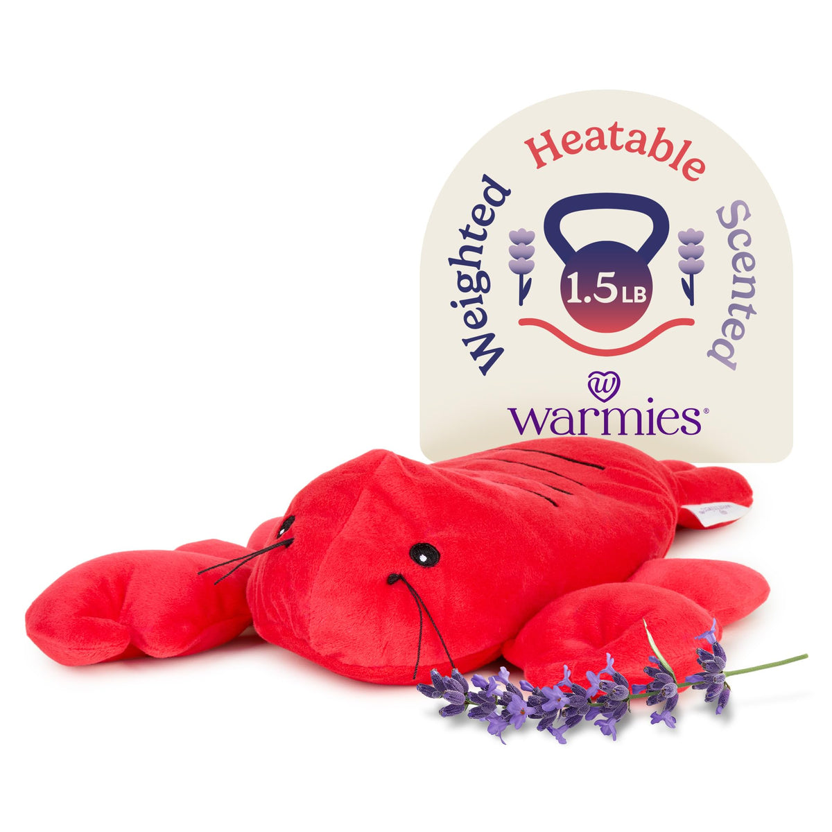 Warmies Lobster Heatable and Coolable Weighted Plush – 13-Inch Lavender-Scented Comfort