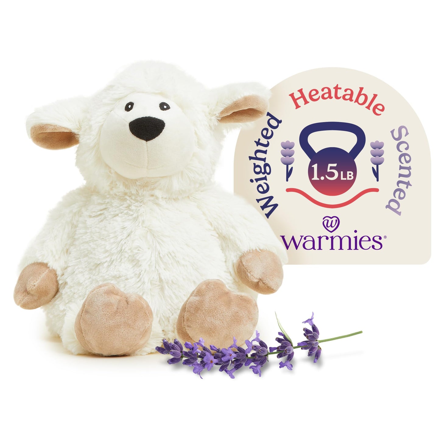 Warmies Microwavable Sheep Plush – Heated Weighted Toy with Lavender Scent