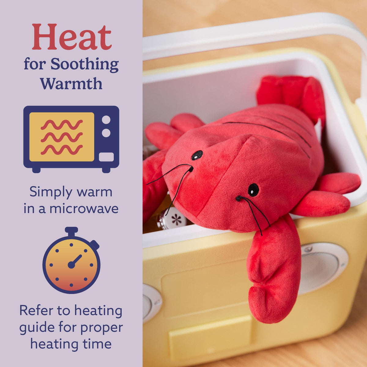 Warmies Lobster Heatable and Coolable Weighted Plush – 13-Inch Lavender-Scented Comfort