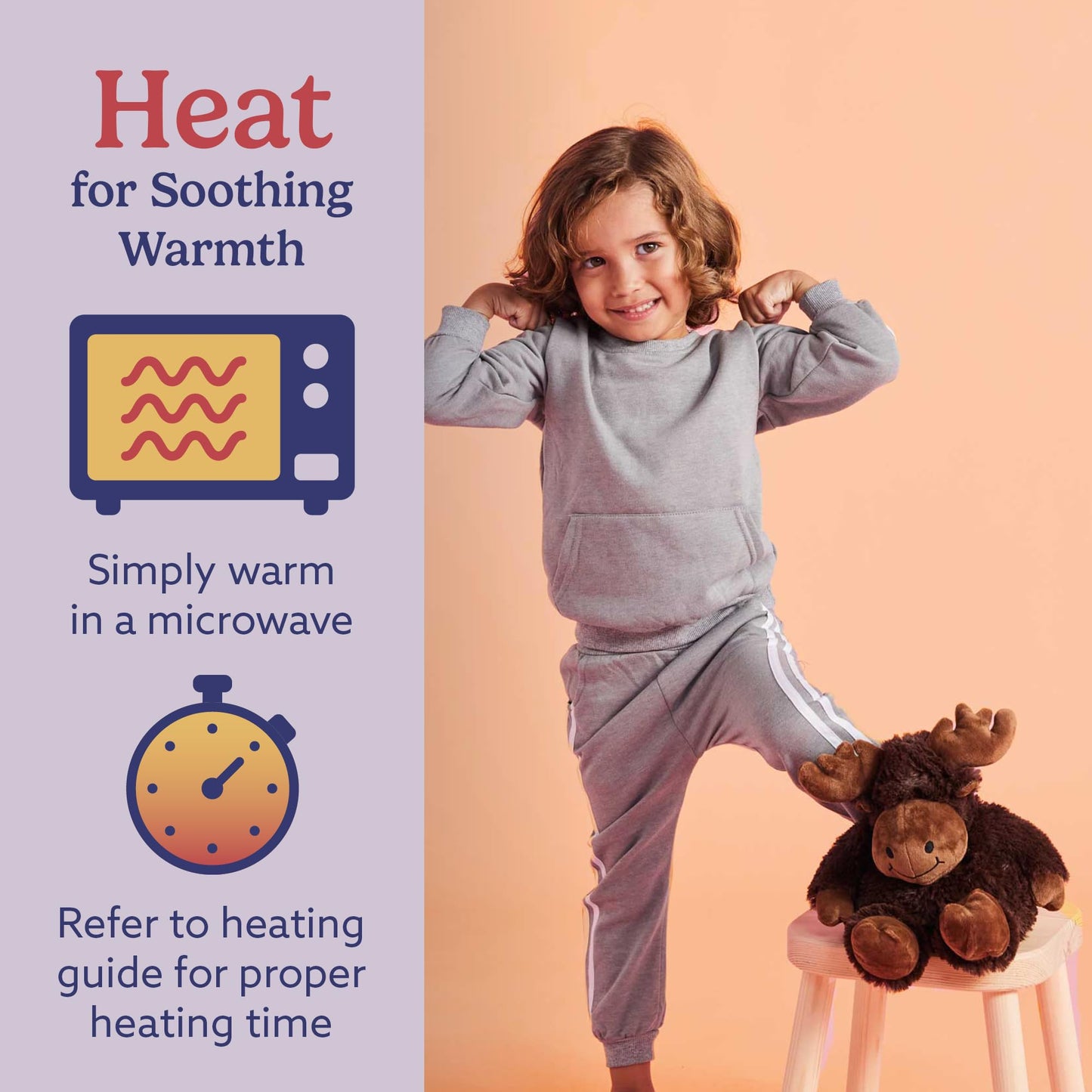 Warmies Moose: MicrowaveableWeighted Plush — Heated Moose Stuffed Animal for Comfort & Relaxation