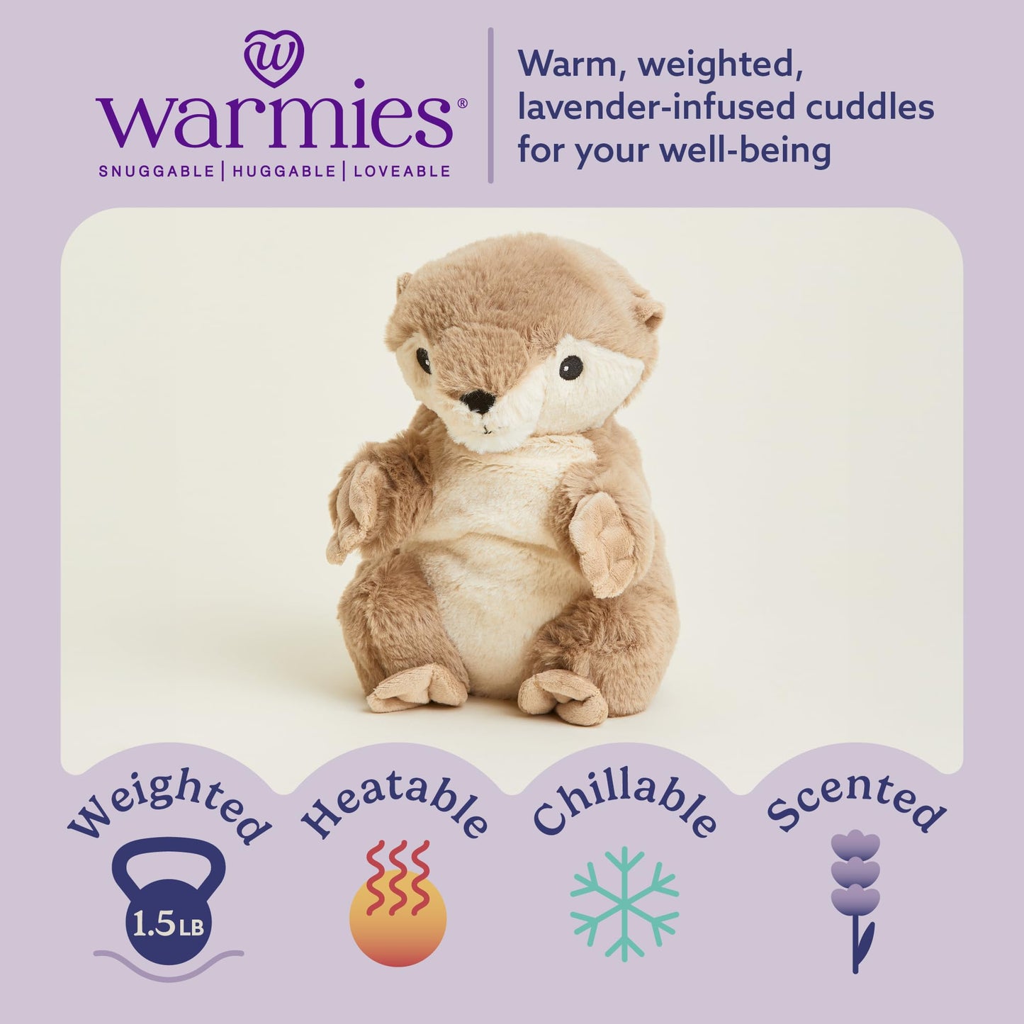 Warmies Junior Otter: Microwavable Weighted Plush for Warmth & Comfort