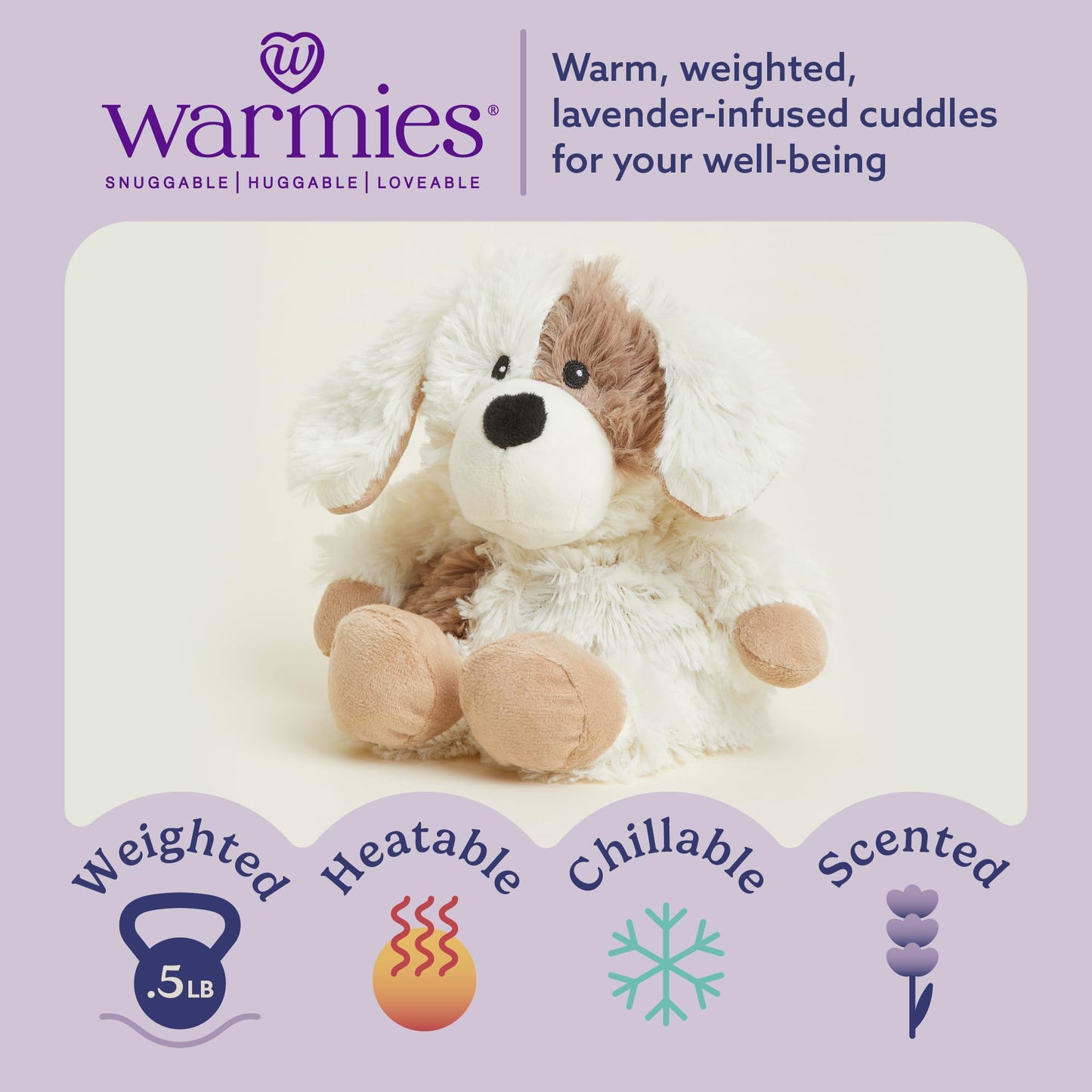 Warmies Junior Puppy: Microwavable & Weighted Plush Toy for Warmth, Comfort & Snuggles