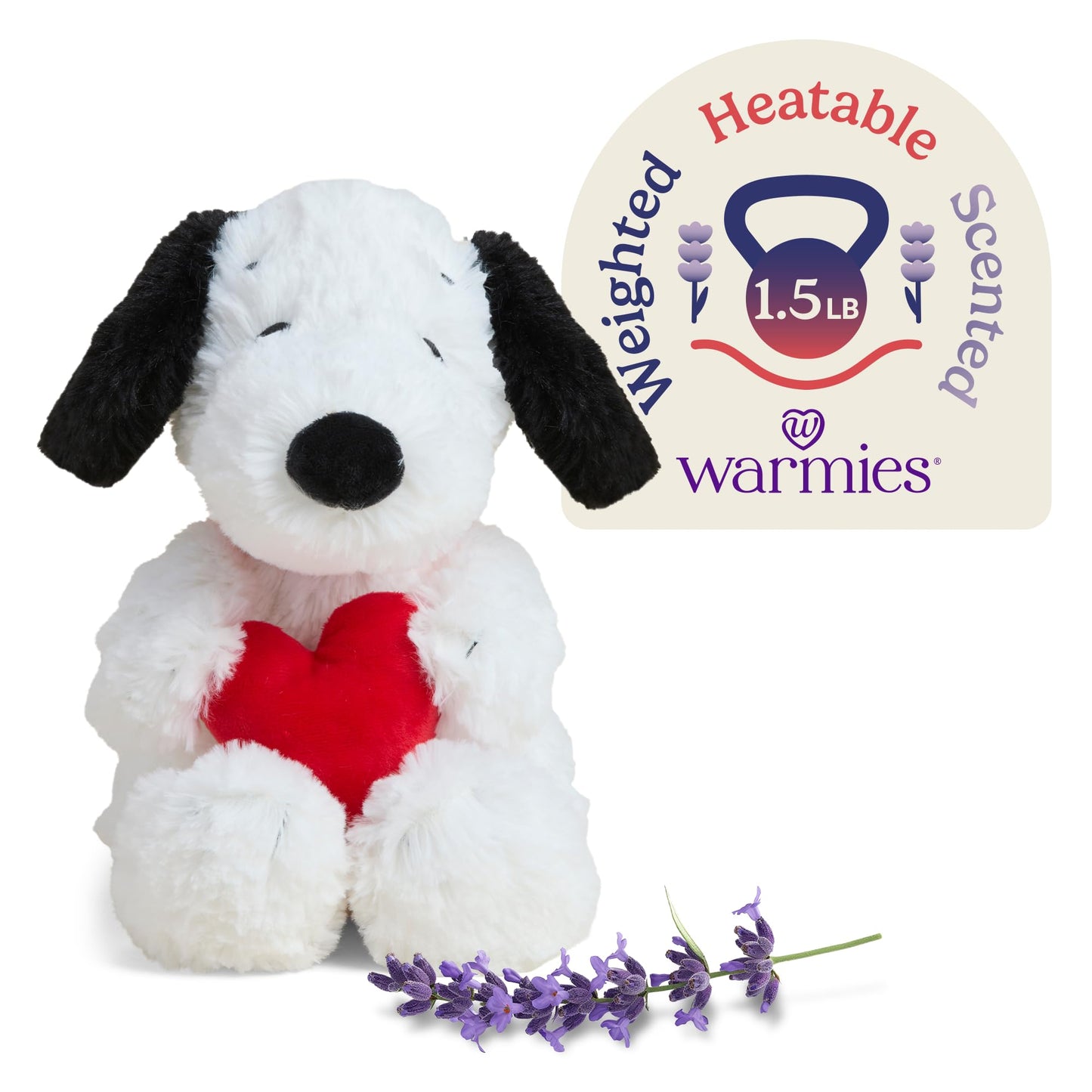 Warmies Red Heart Snoopy – Microwavable & Weighted Heated Plush