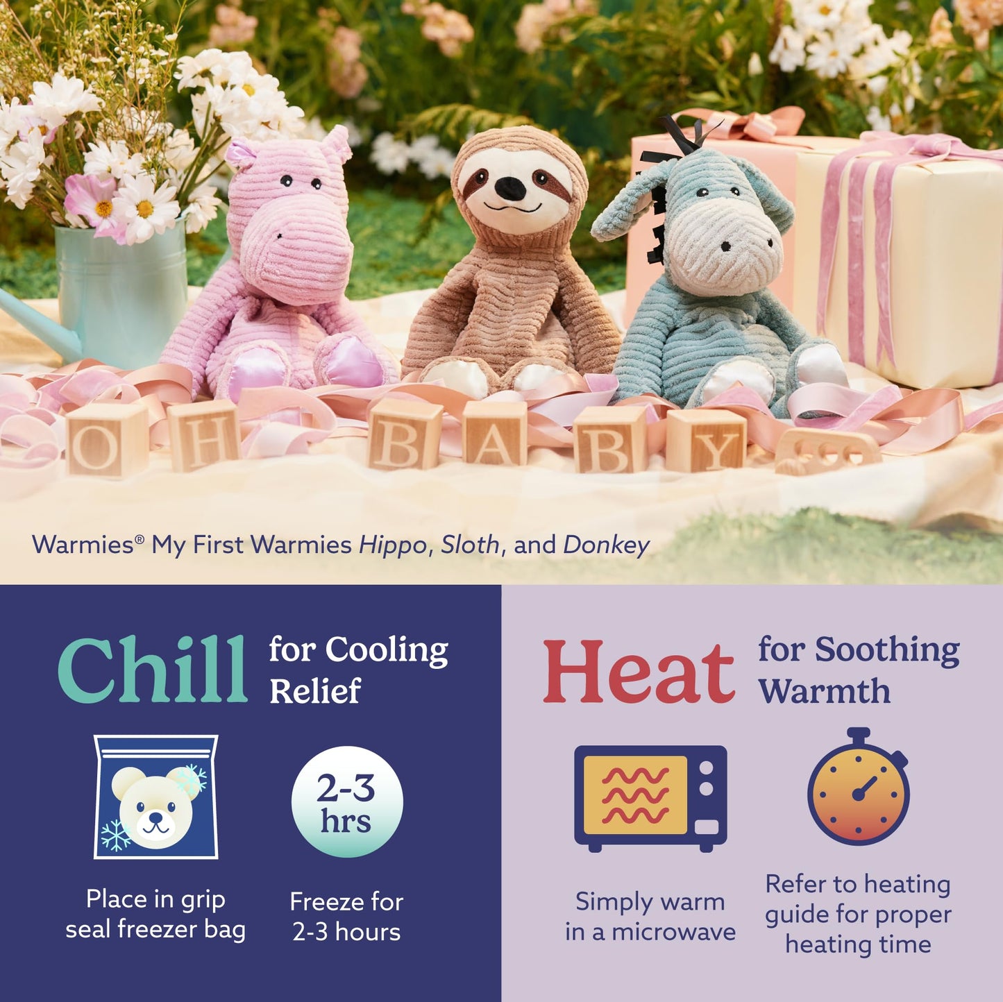 Warmies Sloth – Microwavable, Weighted Plush for Warmth & Comfort