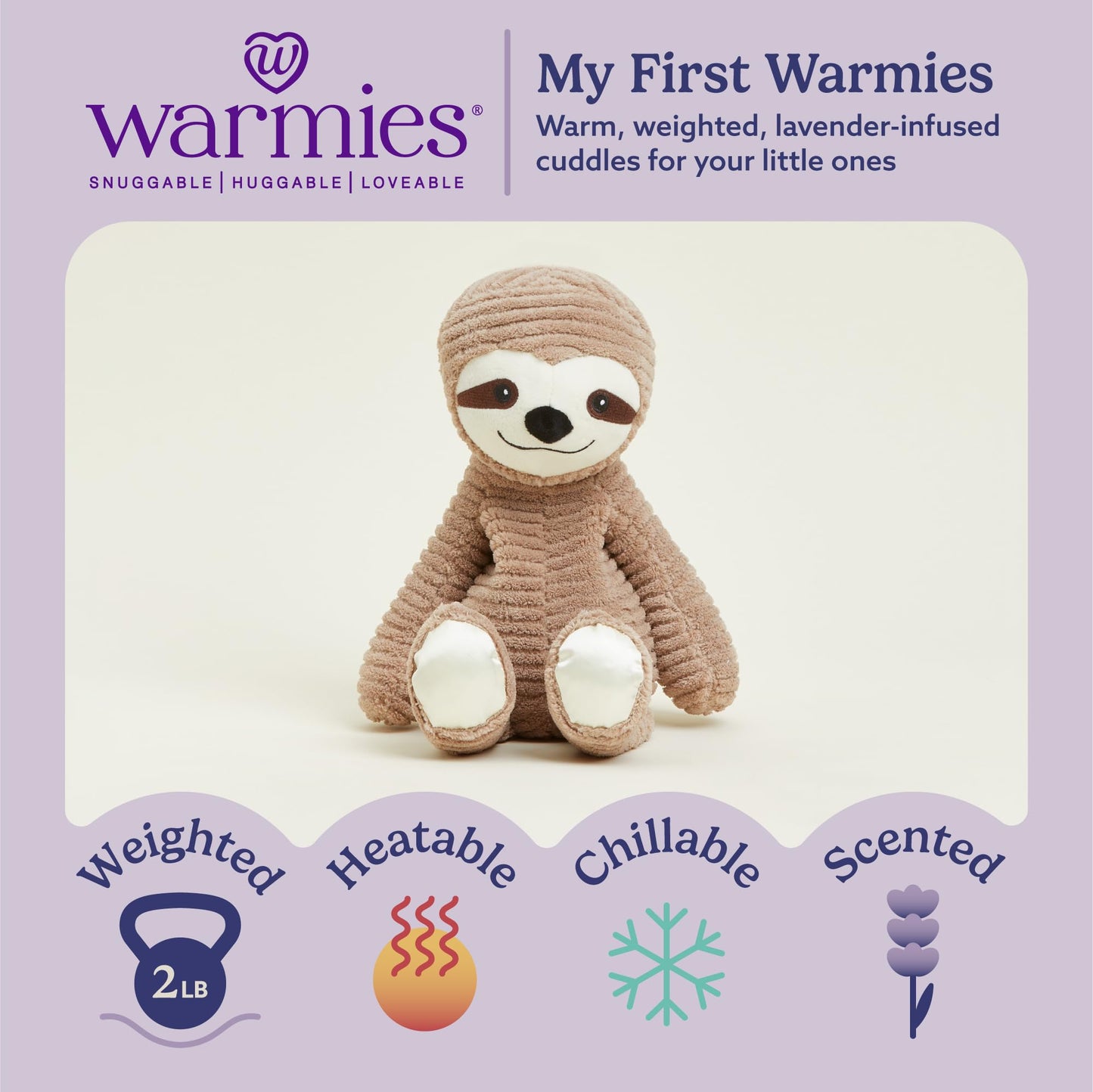 Warmies Sloth – Microwavable, Weighted Plush for Warmth & Comfort