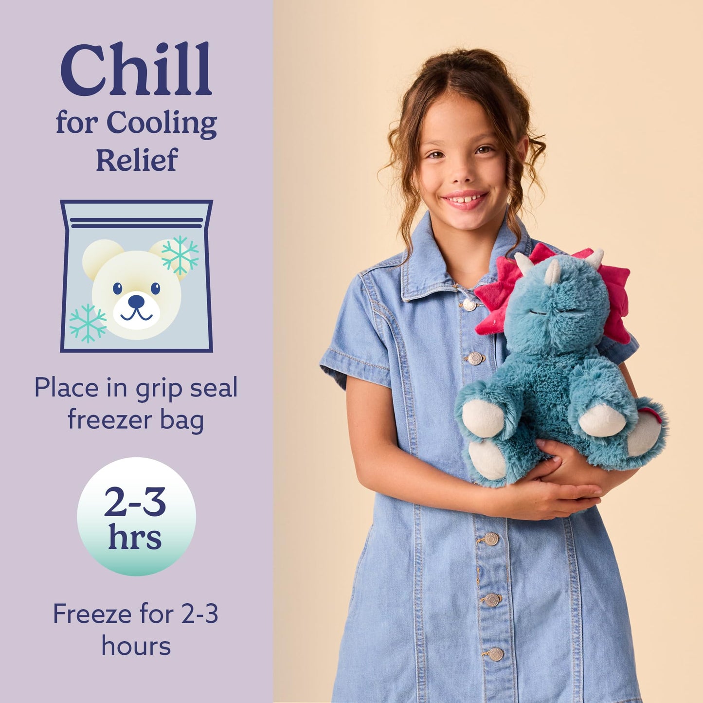 Warmies Triceratops Microwavable & Weighted Plush — Heated Comfort Toy for All Ages