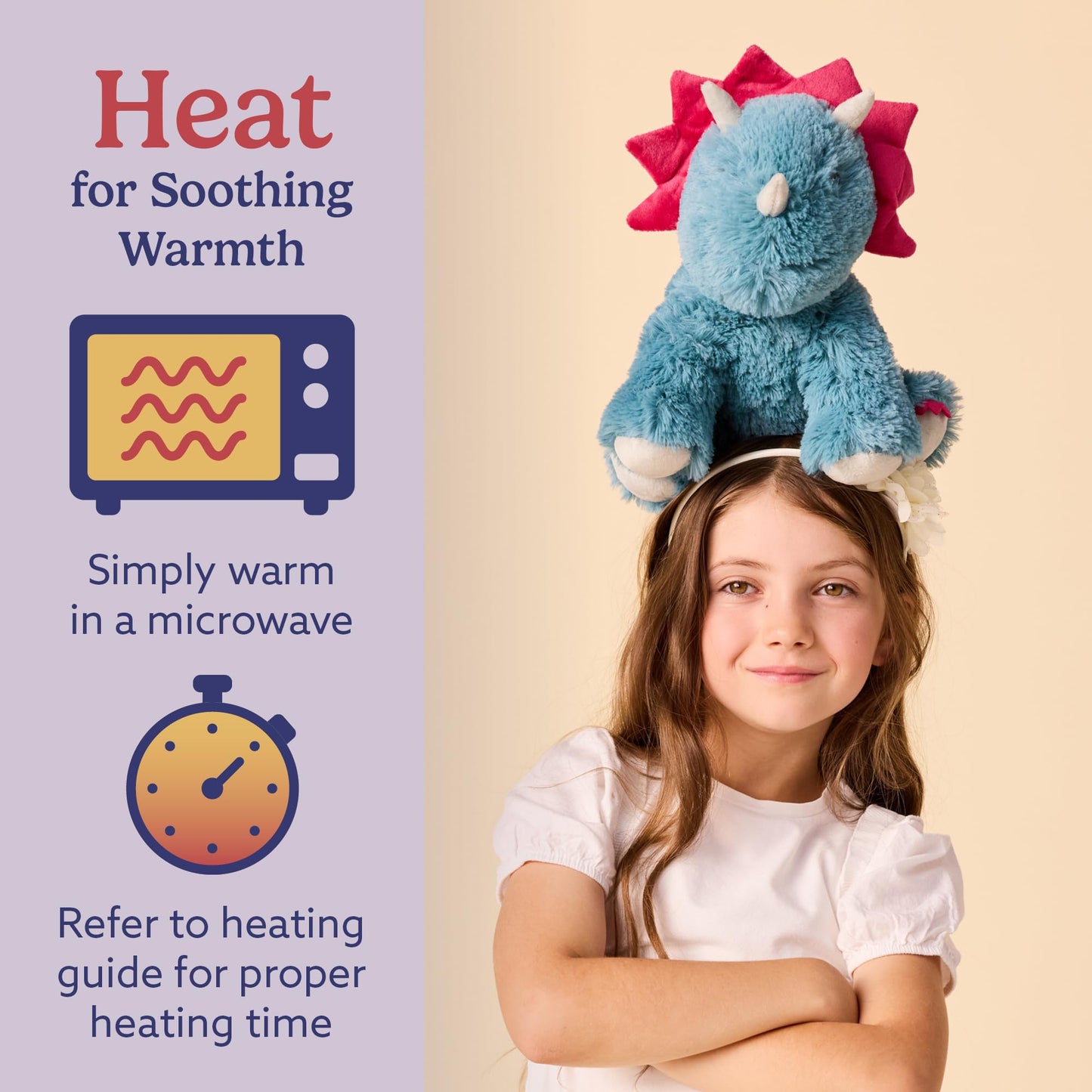 Warmies Triceratops Microwavable & Weighted Plush — Heated Comfort Toy for All Ages