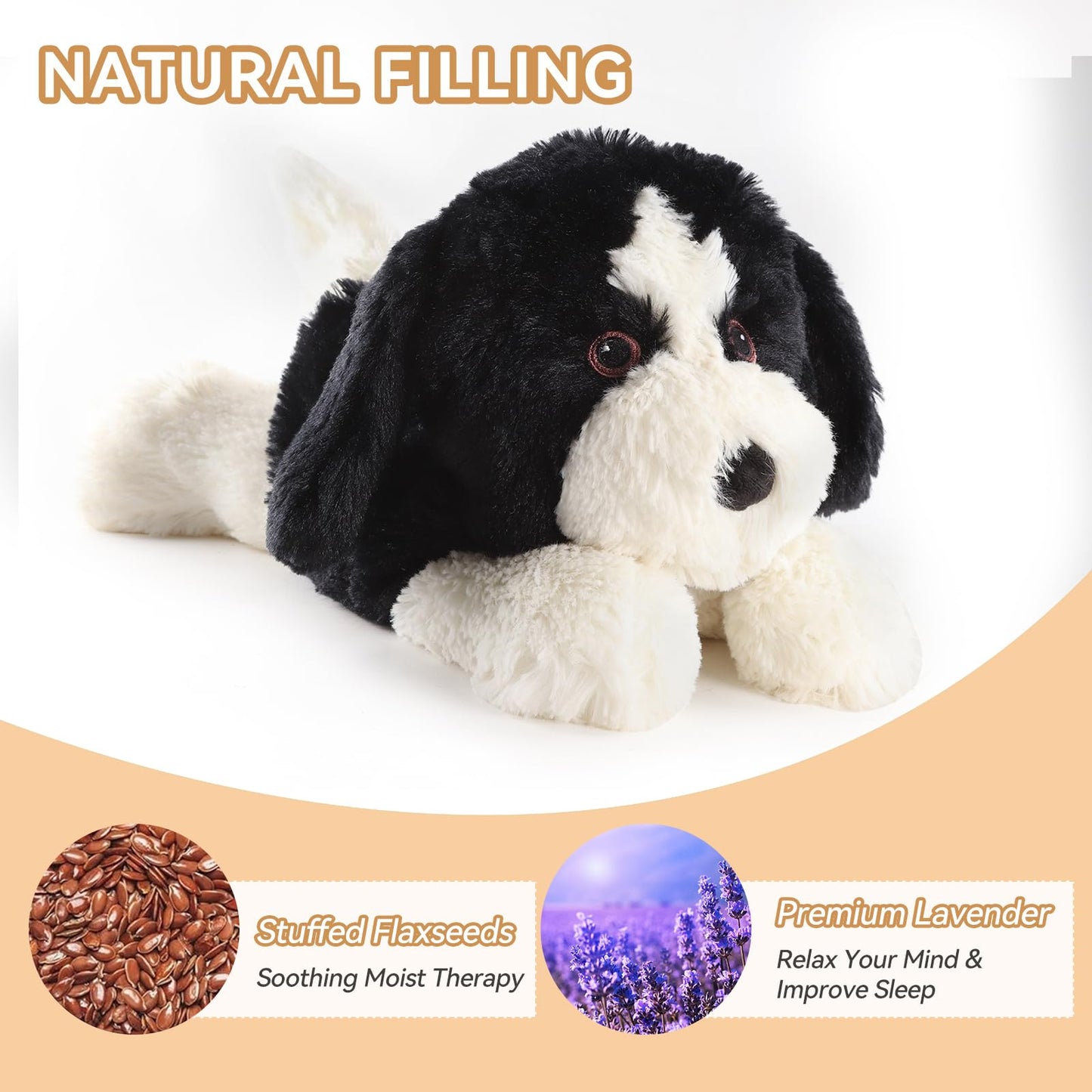 WarmPal Border Collie Plush – Heatable Heating Pad for Cramps, Anxiety & Lavender Calm