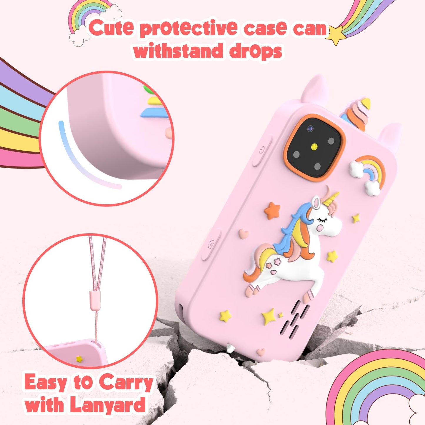 WARWARS Kids Smart Phone for Girls – Dual Camera Learning Toy with Games, Music & Parental Controls