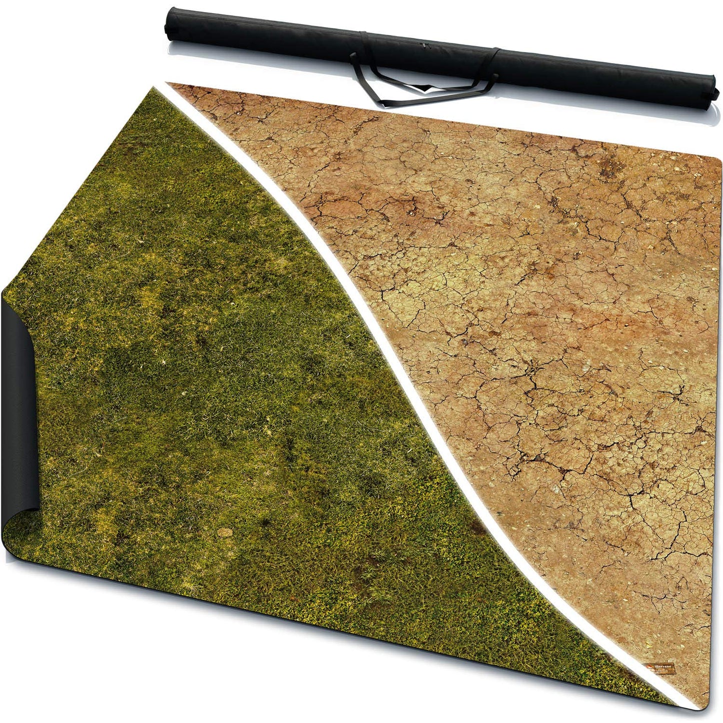 Warzone Studio 3x3 Double-Sided Rubber Battle Mat: Meadows and Saraha with Carrying Bag