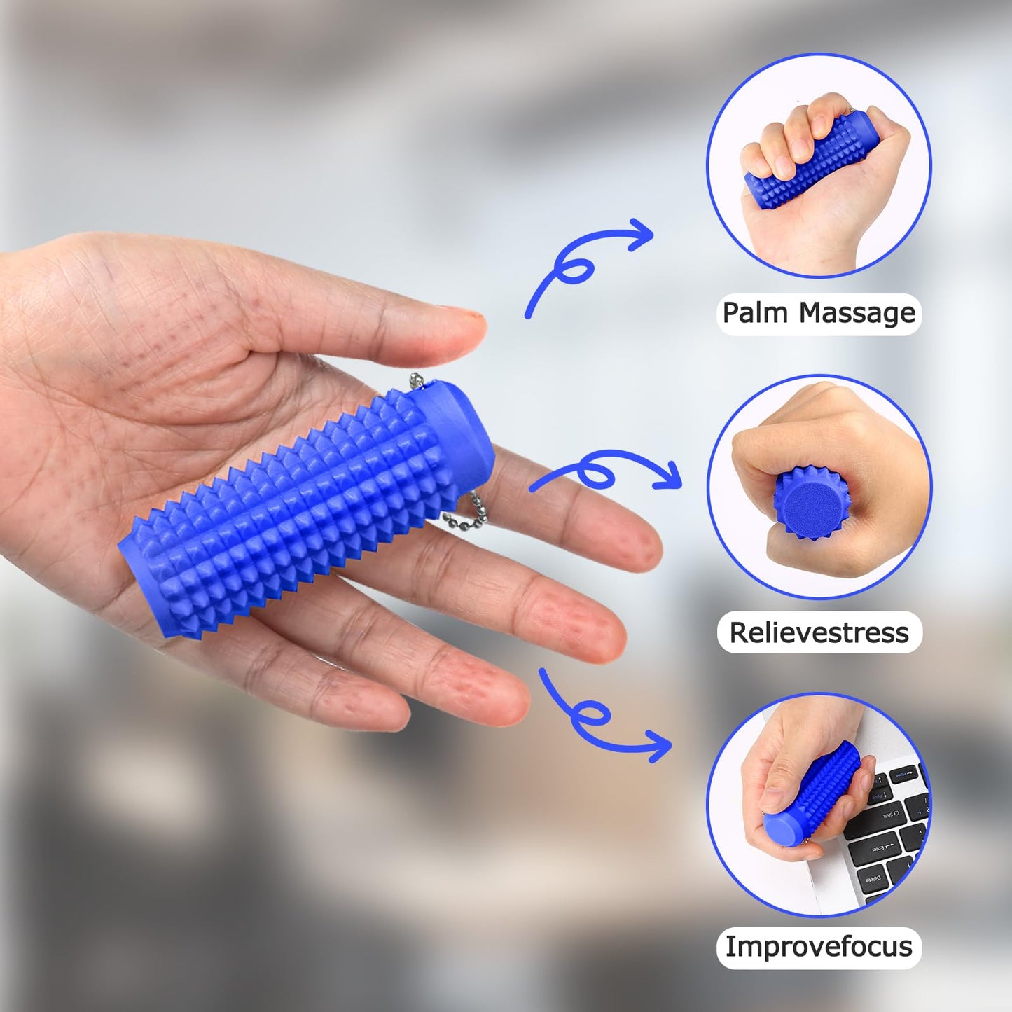 WASENLO Pain Stim Fidget 2 Pack – Portable Stress Relief Fidget Toys for Adults (Black & Blue)