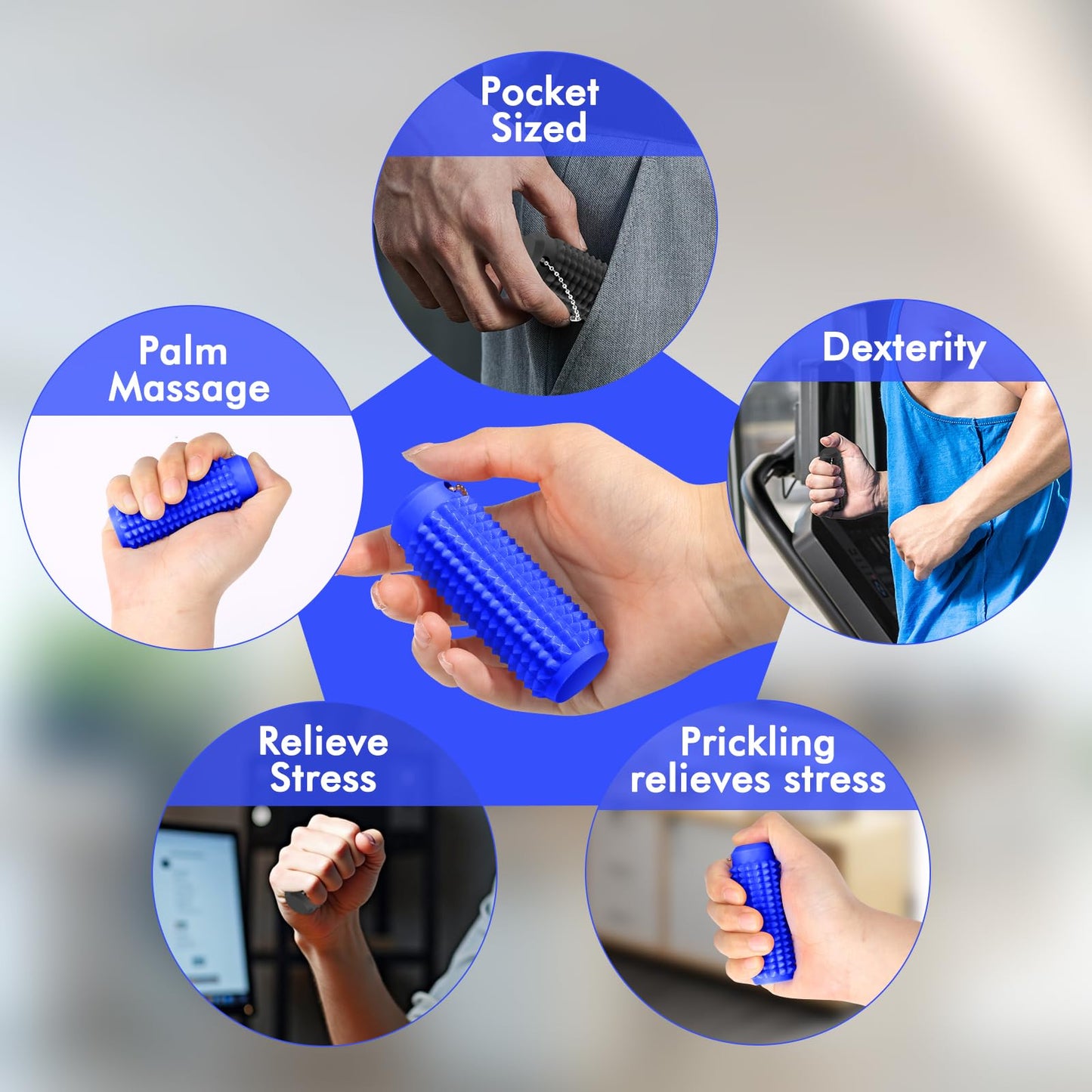 WASENLO Pain Stim Fidget 2 Pack – Portable Stress Relief Fidget Toys for Adults (Black & Blue)
