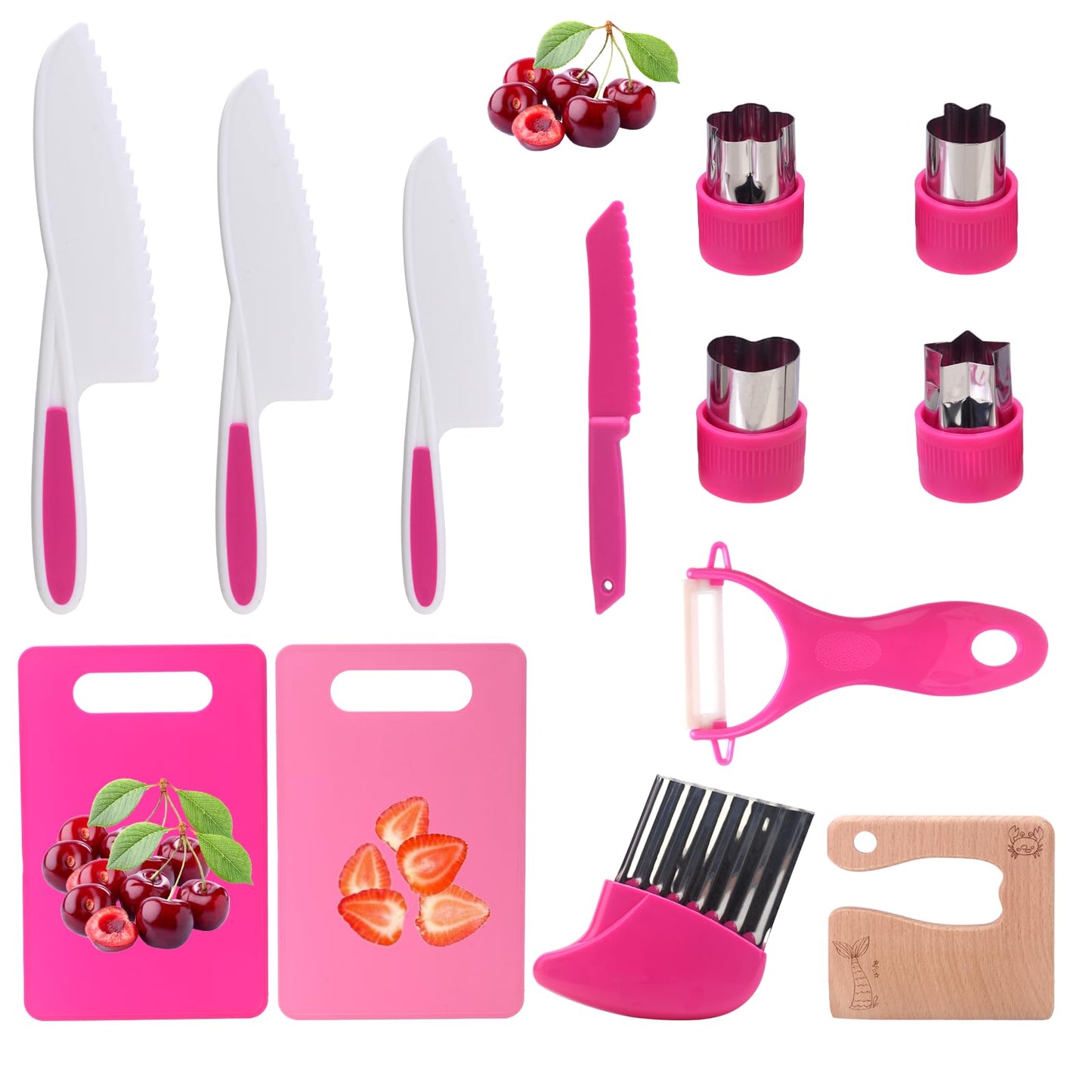 WaterSummer Montessori Kitchen Tools for Kids – Realistic Safe Knives & Educational Play (Ages 4-10)
