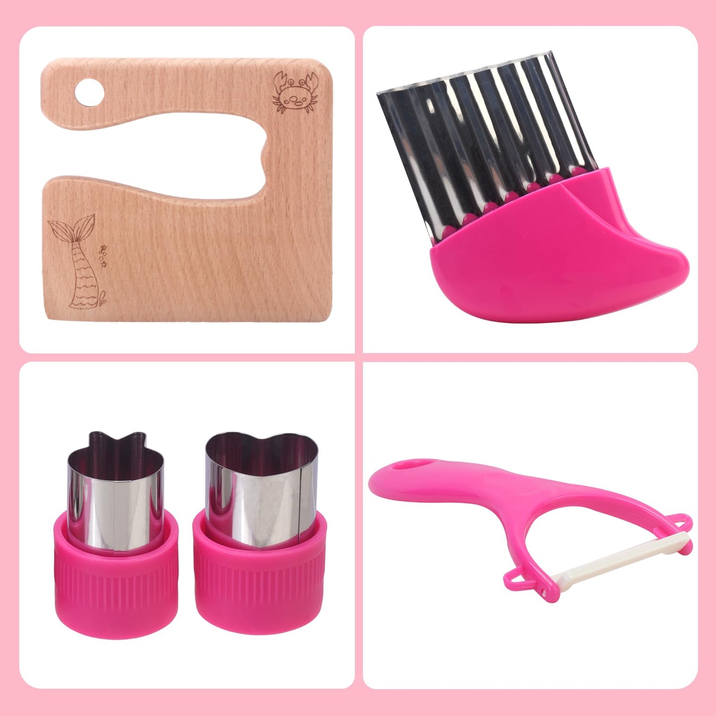 WaterSummer Montessori Kitchen Tools for Kids – Realistic Safe Knives & Educational Play (Ages 4-10)