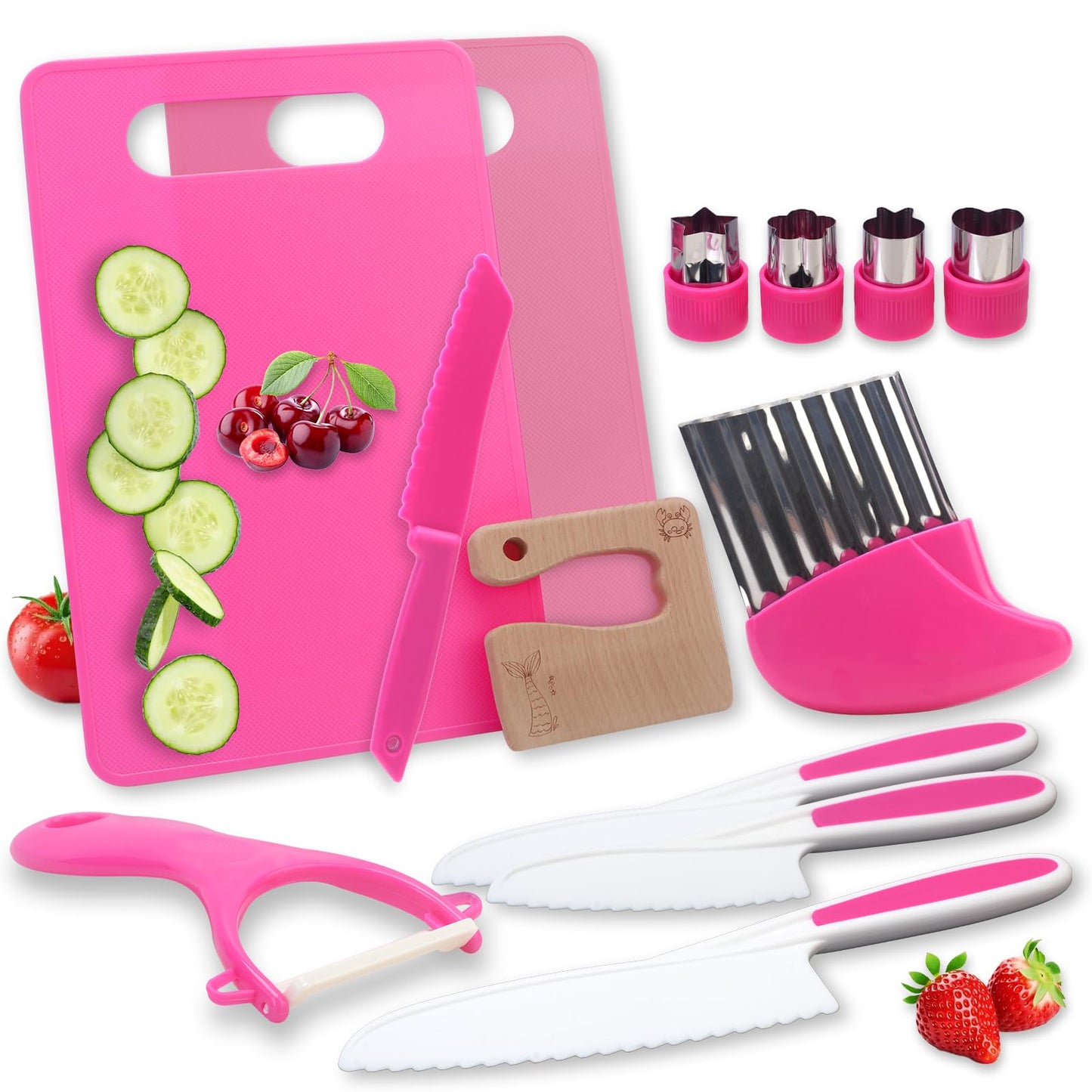 WaterSummer Montessori Kitchen Tools for Kids – Realistic Safe Knives & Educational Play (Ages 4-10)