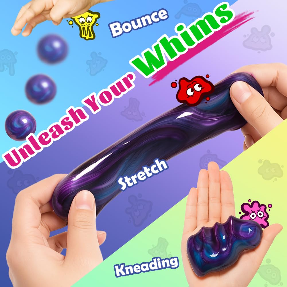WATERELF Galaxy Putty Slime – 3PC Fidget Sensory Toy Set for Kids & Adults